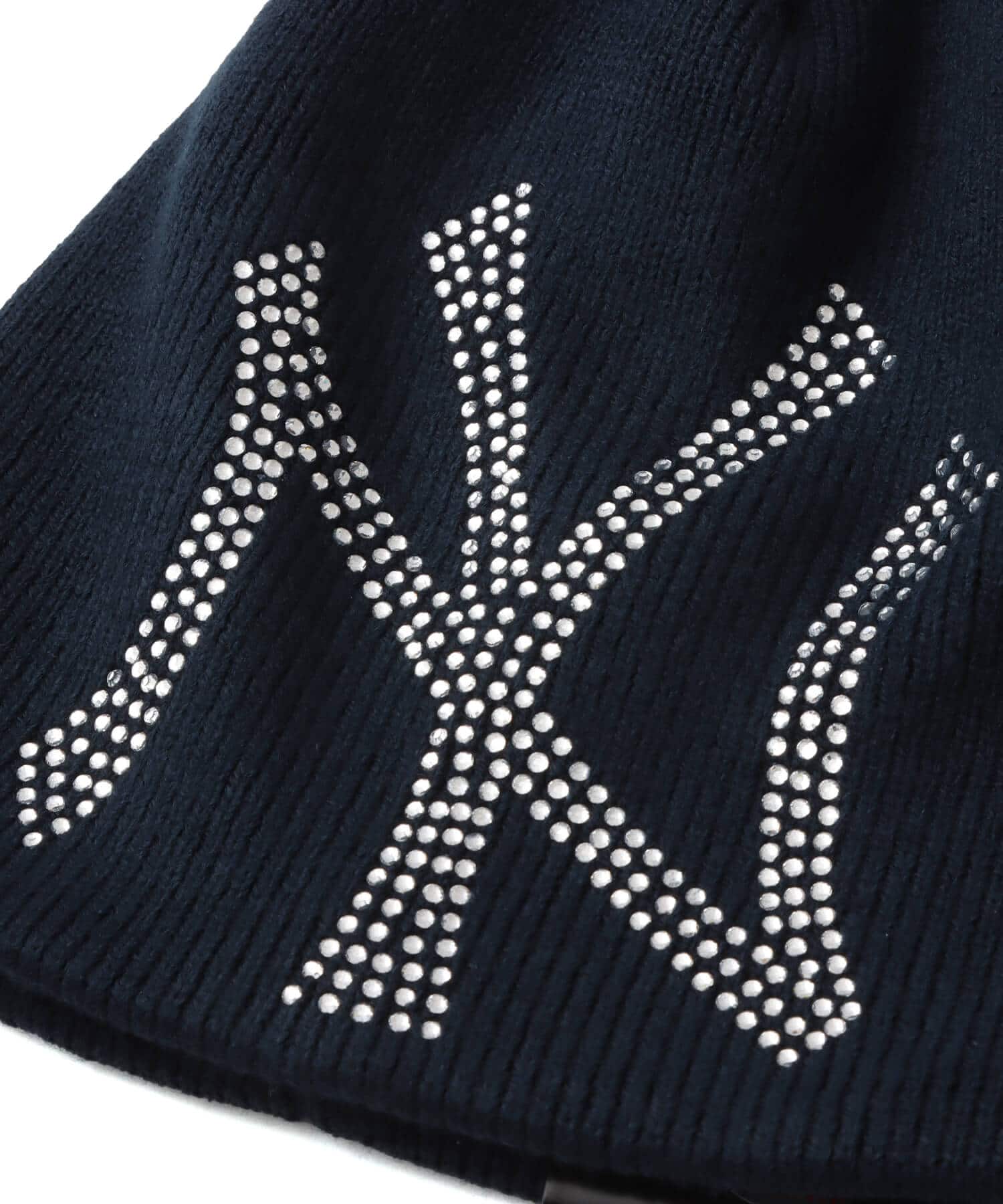 NEW ERA BASIC BEANIE BIG LOGO RHINESTONE New York Yankees NAVYの画像