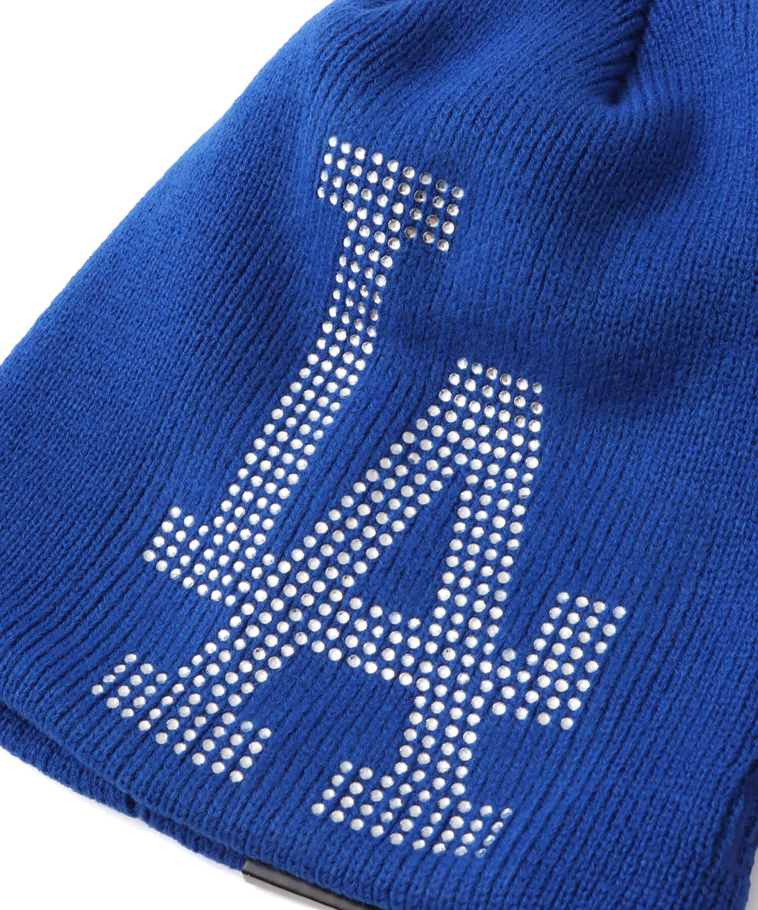 NEW ERA BASIC BEANIE BIG LOGO RHINESTONE Los Angeles Dodgers BLUEの画像