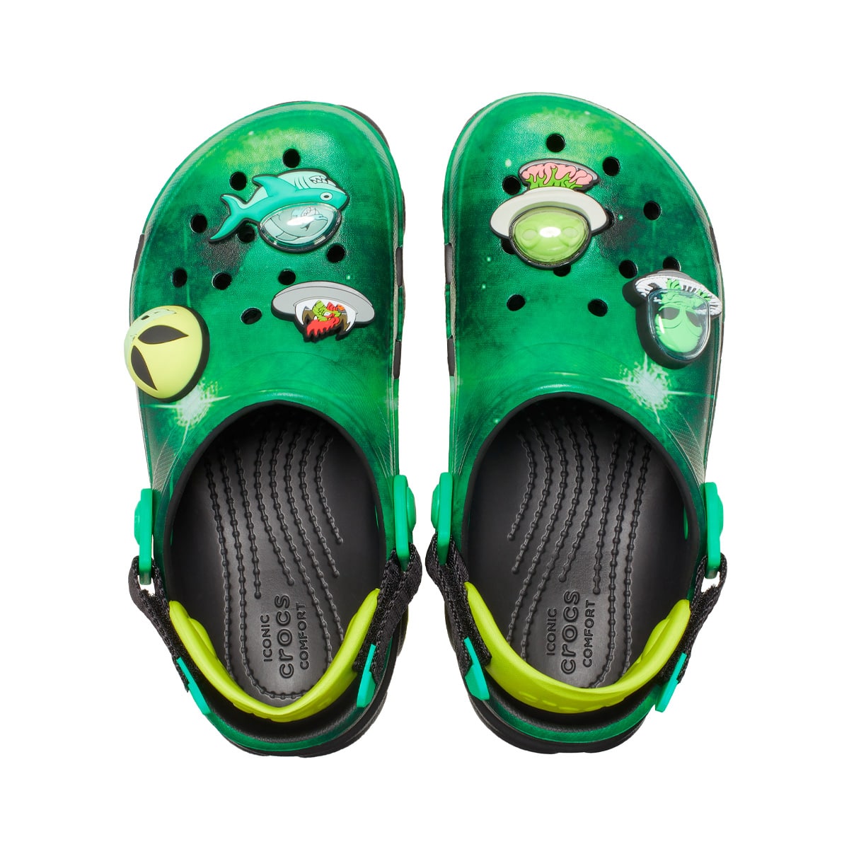 crocs Classic All Terrain Crocs x Ron English Area 54 Clog T Black/Neon Greenの画像