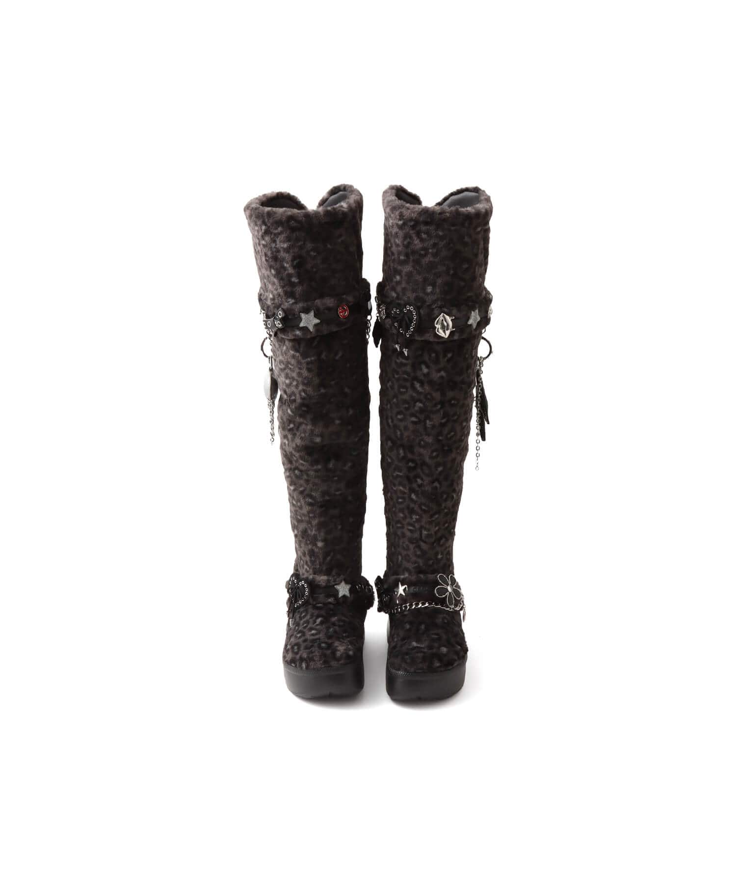 crocs Unfurgettable Leopard Knee High Boot Black/Leopardの画像
