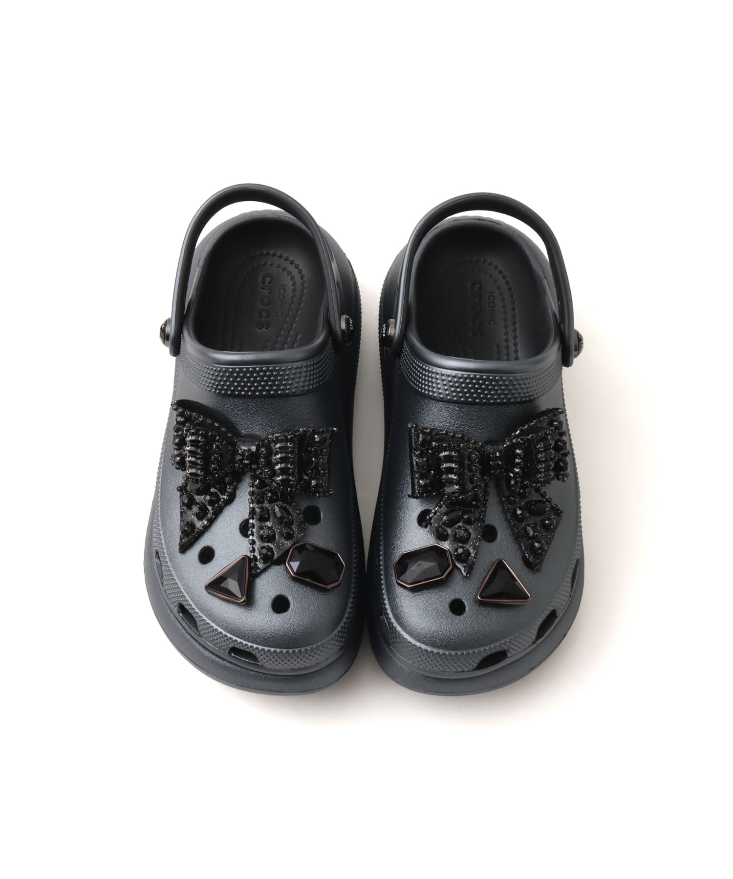 crocs Crush Bedazzled Bows Clog Blackの画像