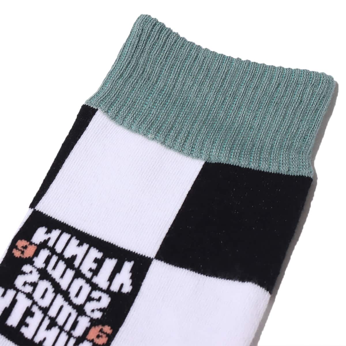 atmos pink × 9090 block check logo socks CHECKの画像