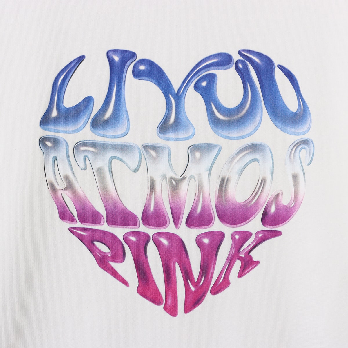 atmos pink x Liyuu Heart Logo T-shirt WHITE