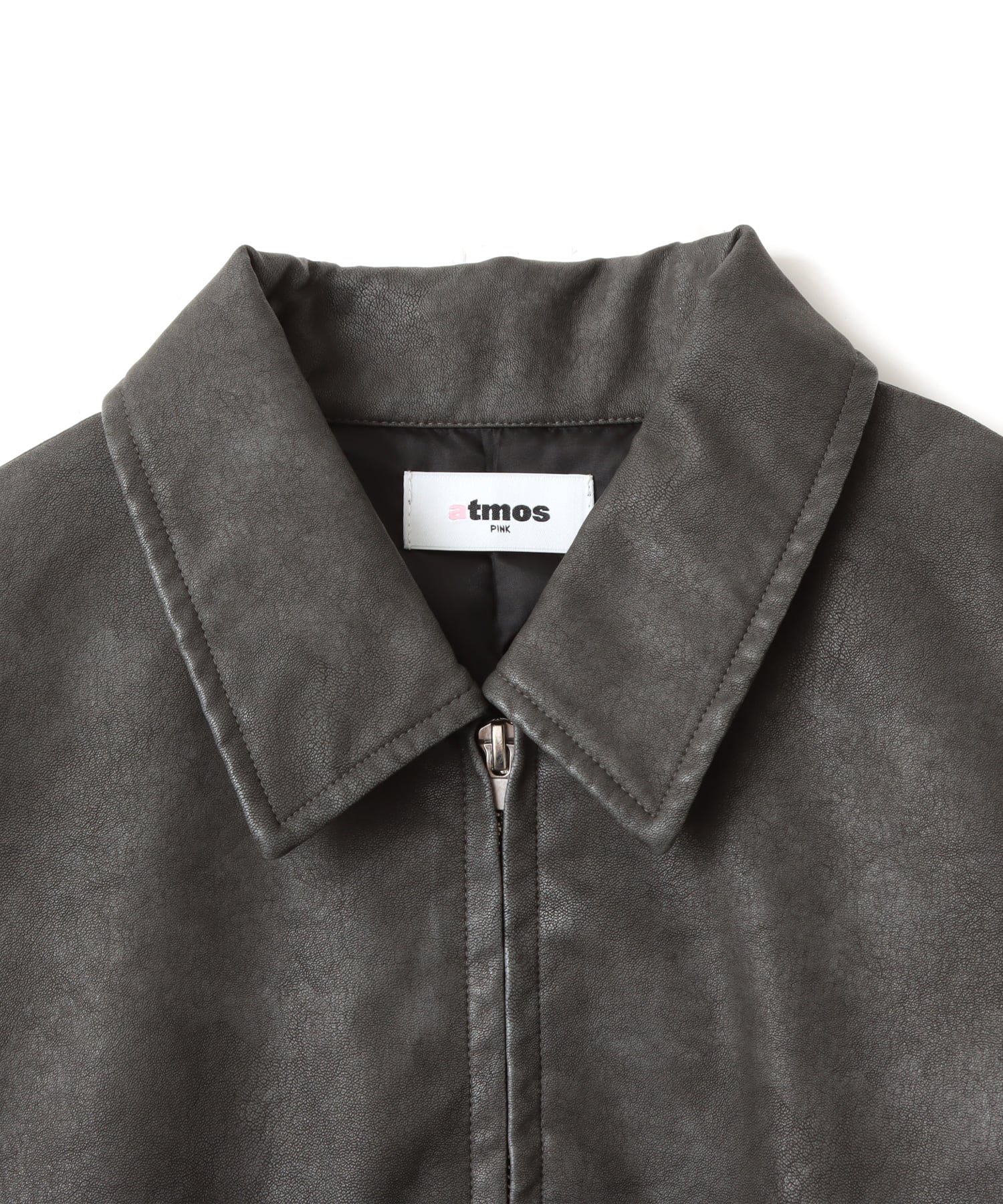 atmos pink Faux Leather Jacket BLACKの画像