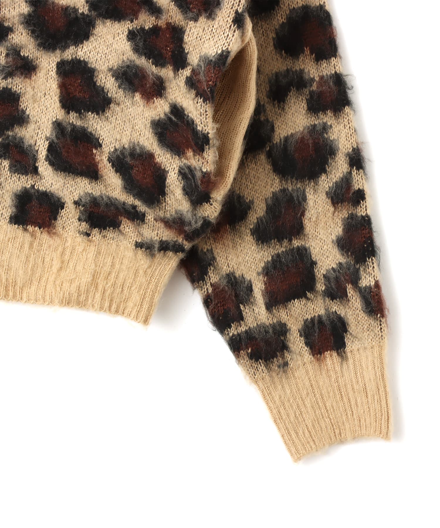 atmos pink Leopard Knit Cardigan BEIGEの画像