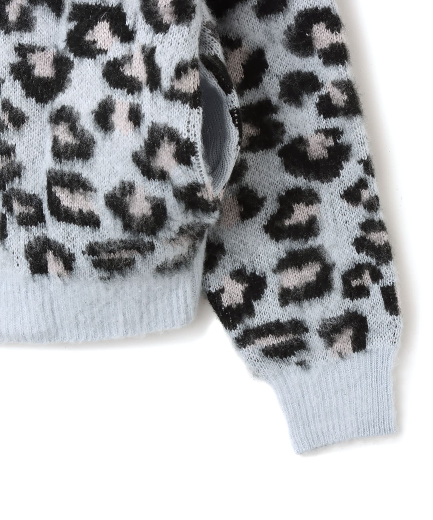 atmos pink Leopard Knit Cardigan BLUEの画像