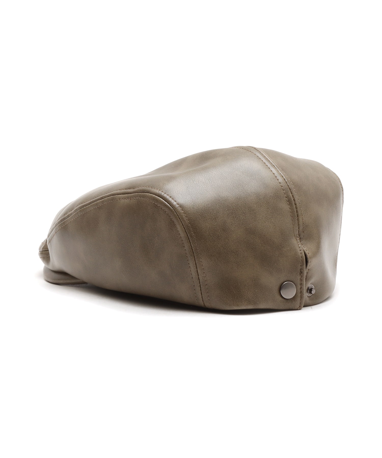 atmos pink Faux Leather Casquette BROWNの画像