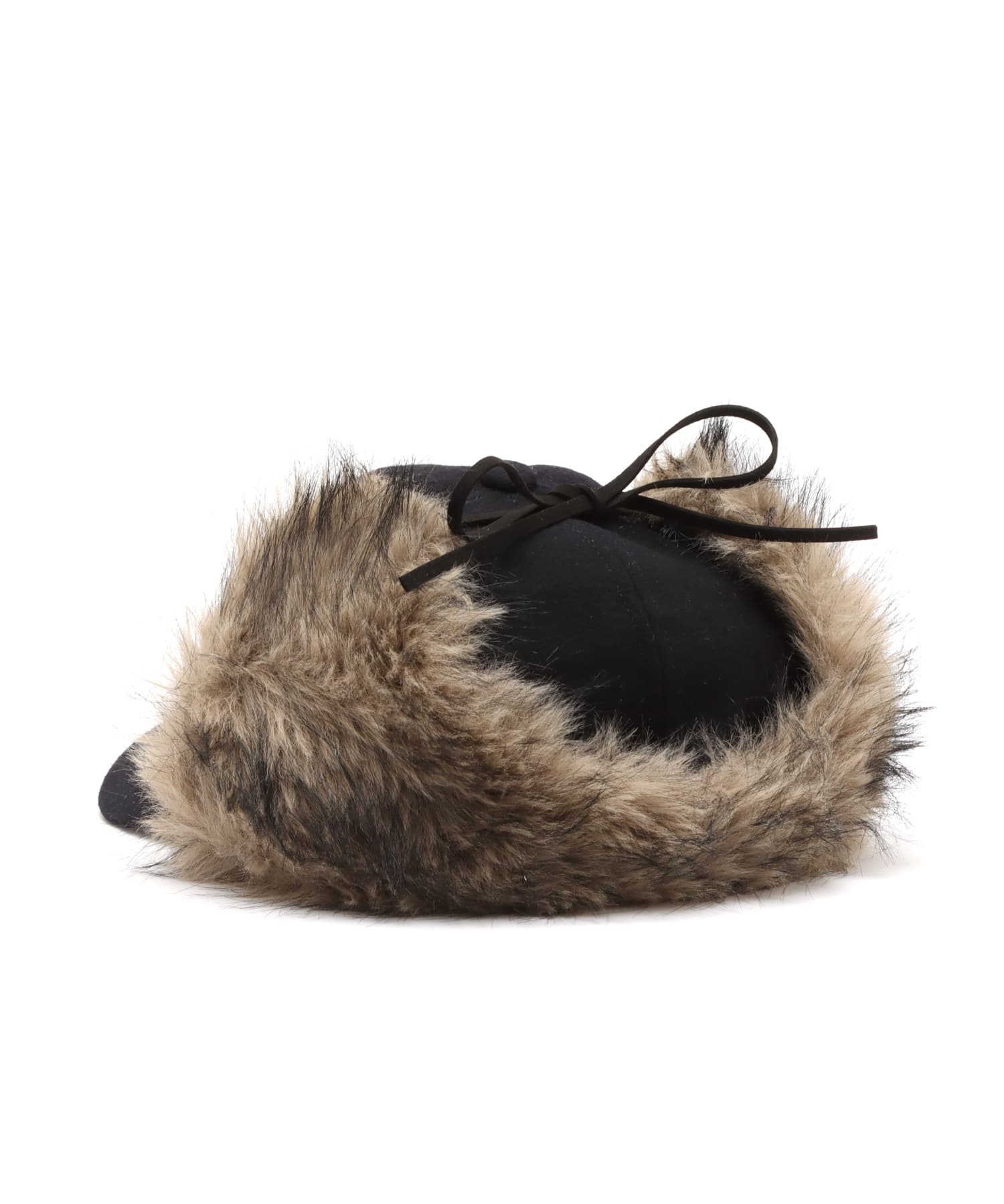 atmos pink Faux Fur Ear Cap NAVYの画像