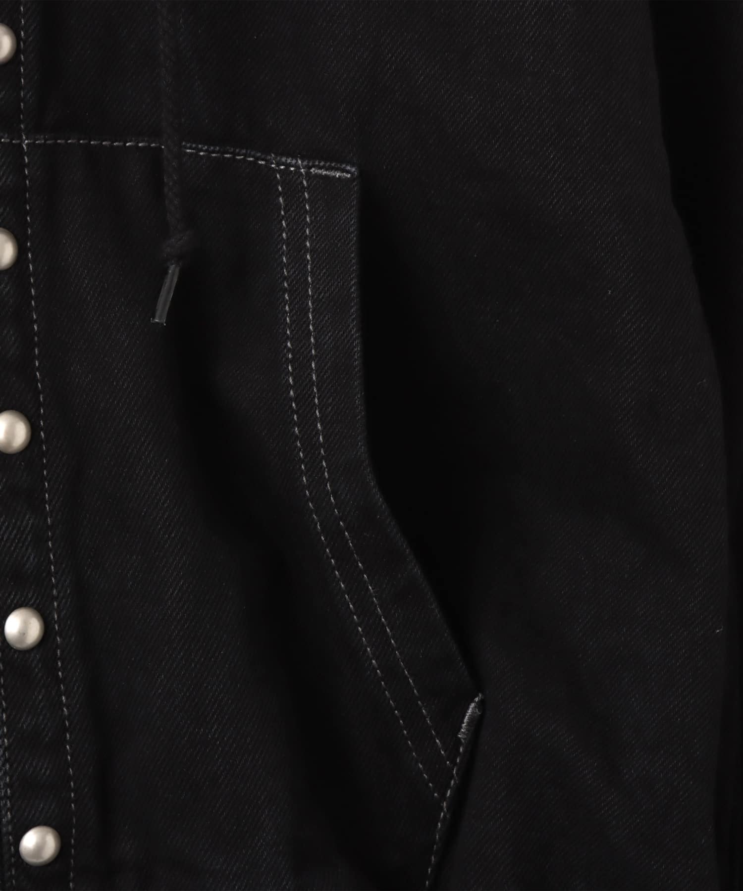 atmos pink Studs Denim Hoodie BLACKの画像