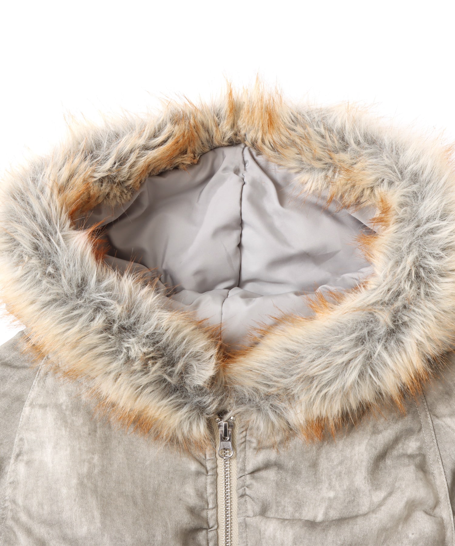 atmos pink Faux Fur Hooded Jacket BEIGEの画像