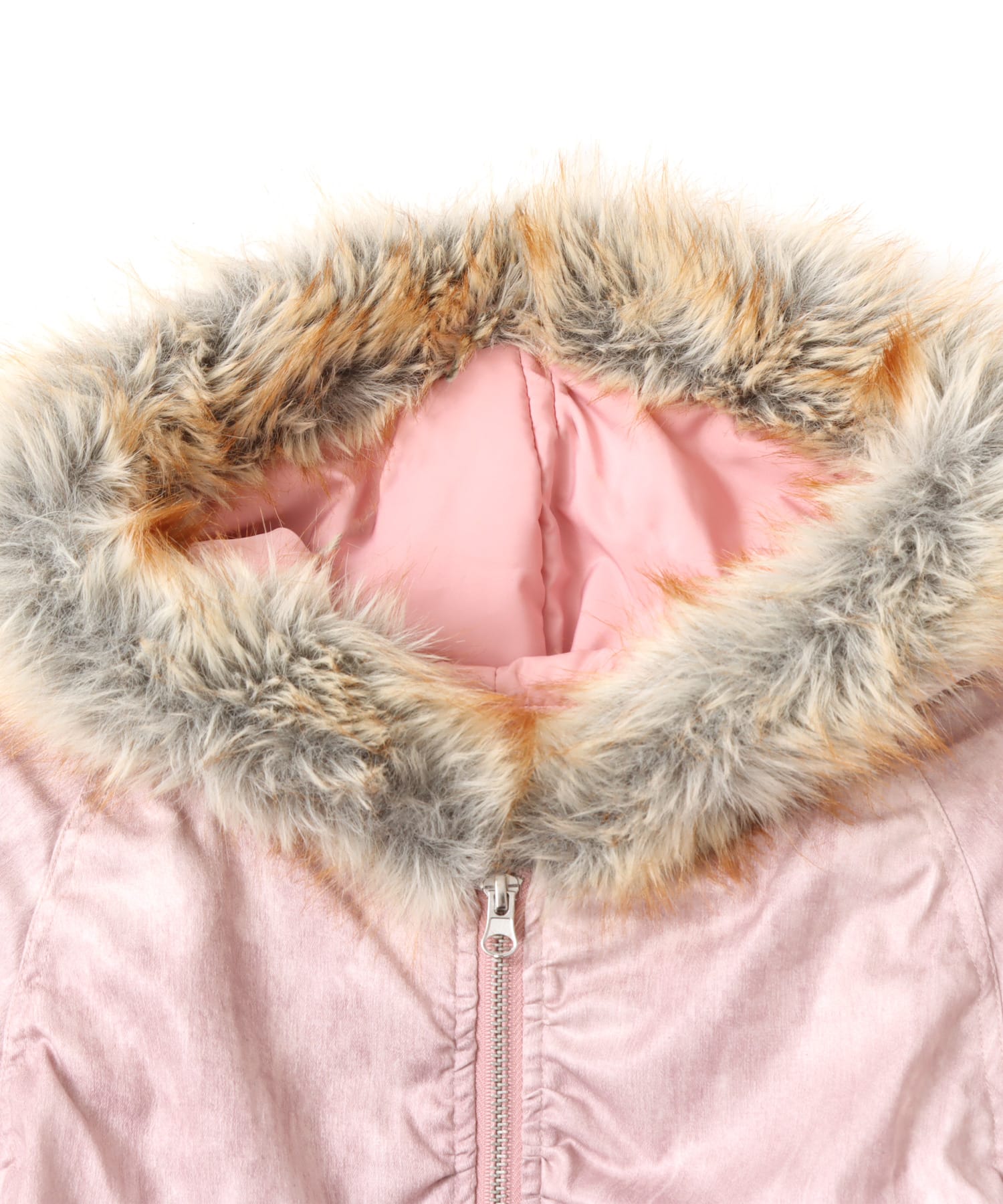 atmos pink Faux Fur Hooded Jacket PINKの画像