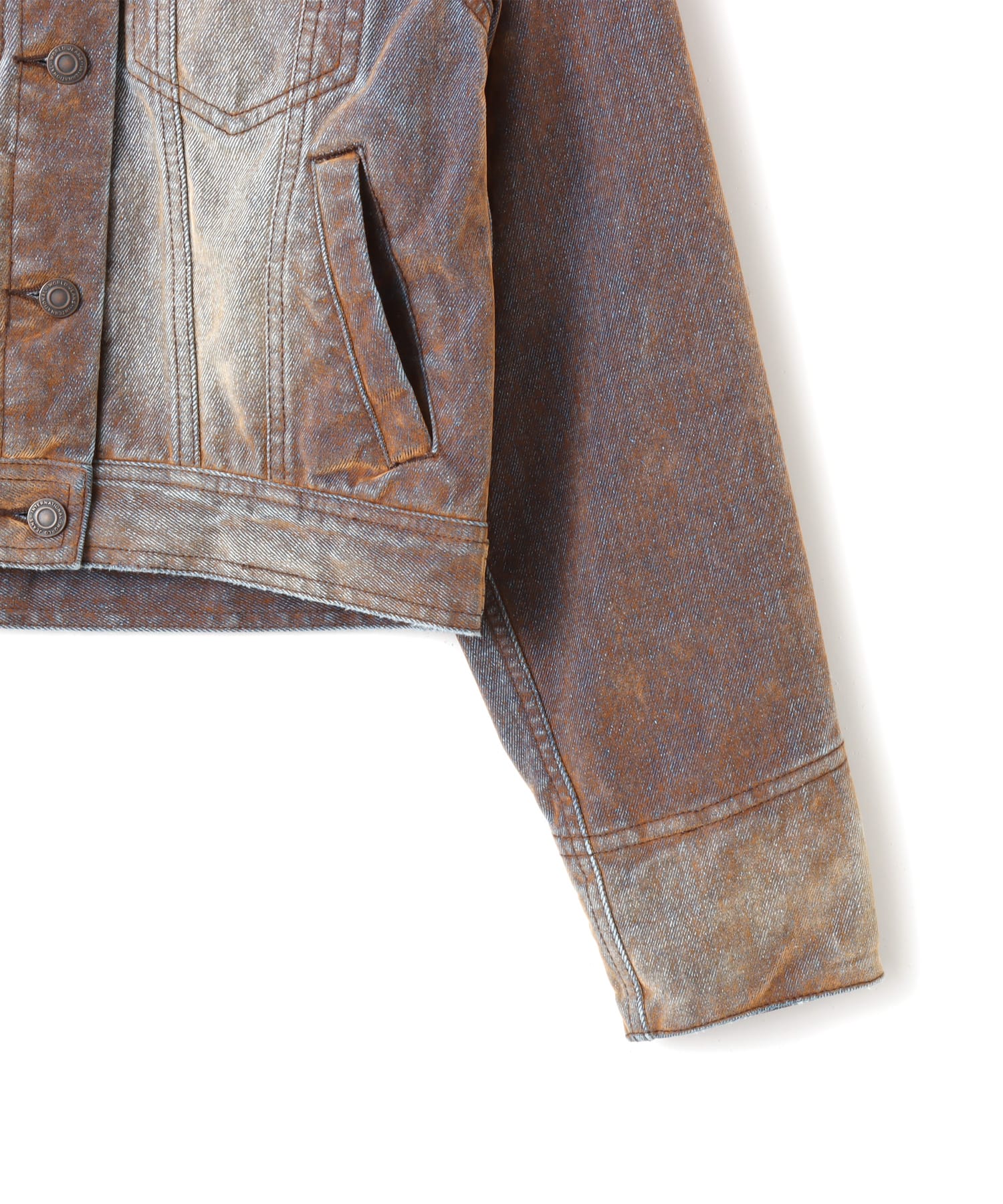 atmos pink Flocky Denim Jacket BRONZEの画像