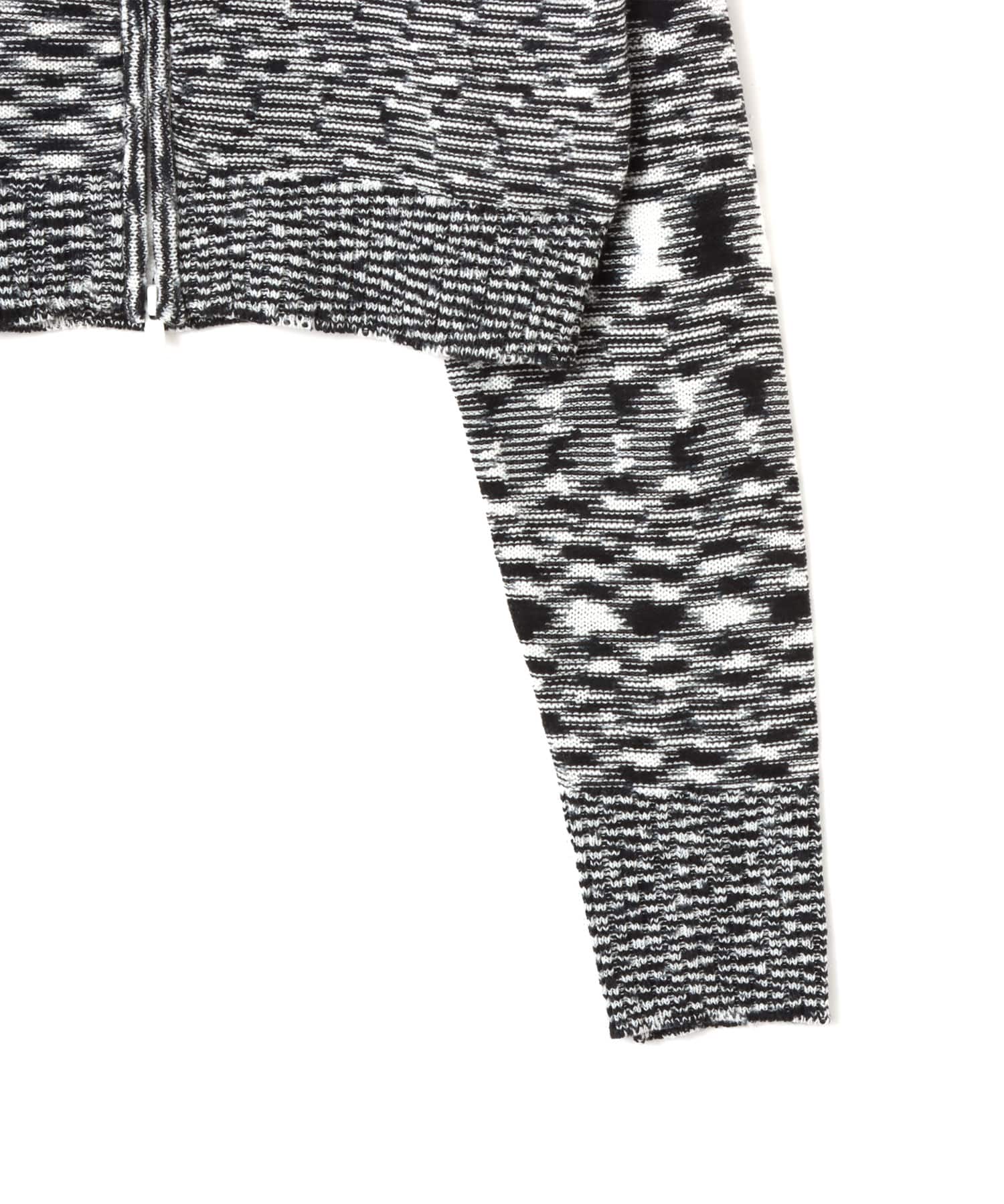atmos pink Short Zip Knit Hoodie BLACKの画像