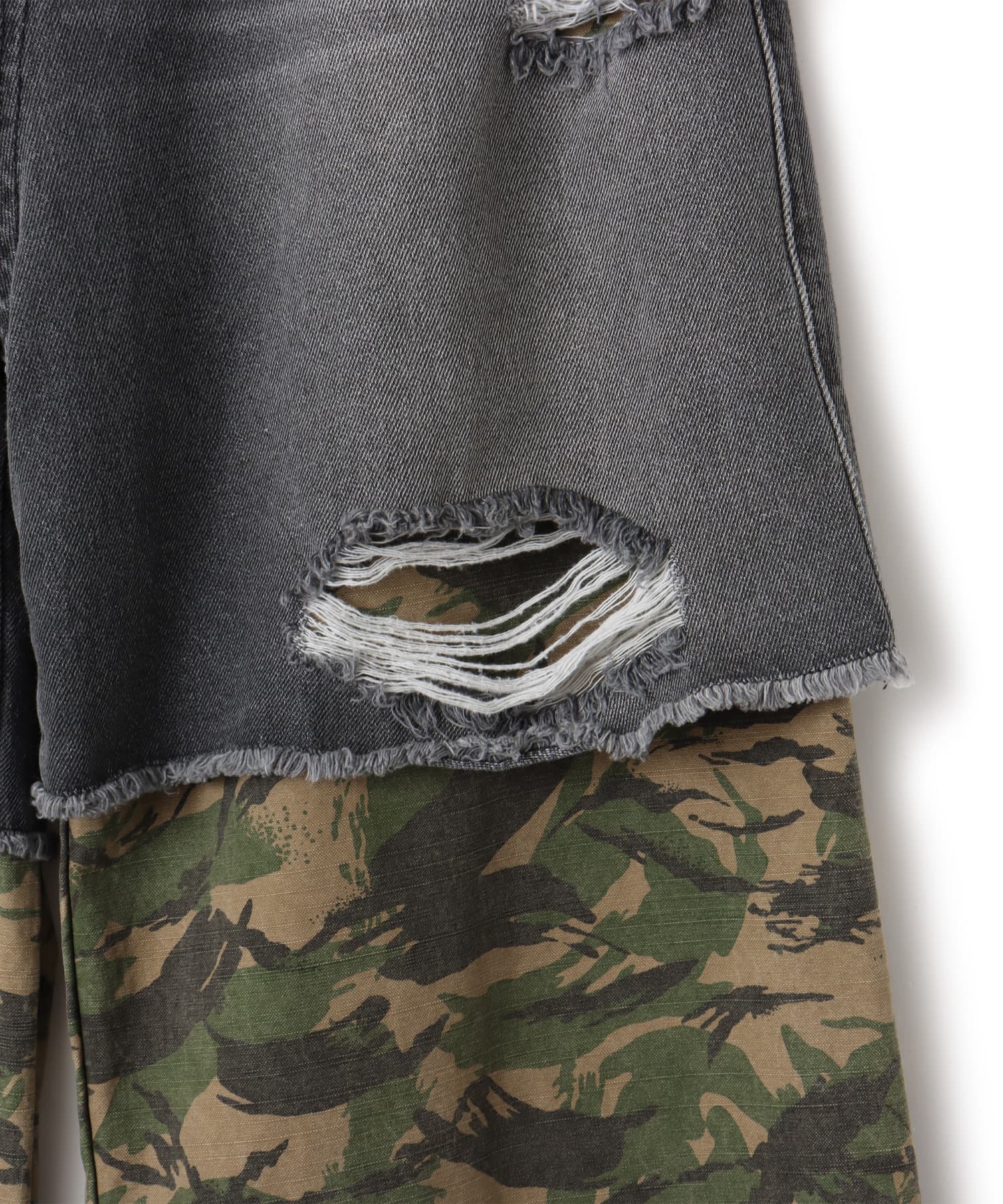 atmos pink Layered Denim Pants BLACKの画像
