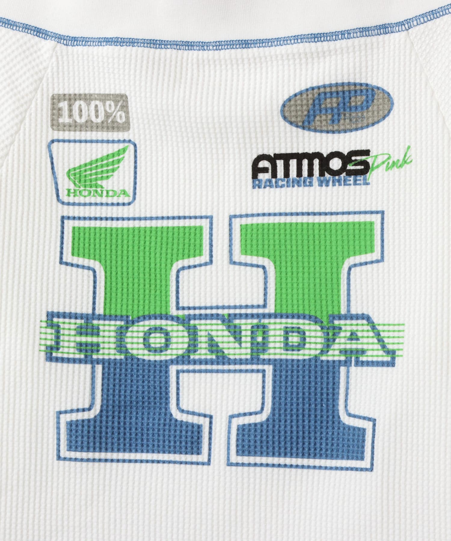atmos pink x HONDA Off Shoulder Logo T-shirt WHITEの画像