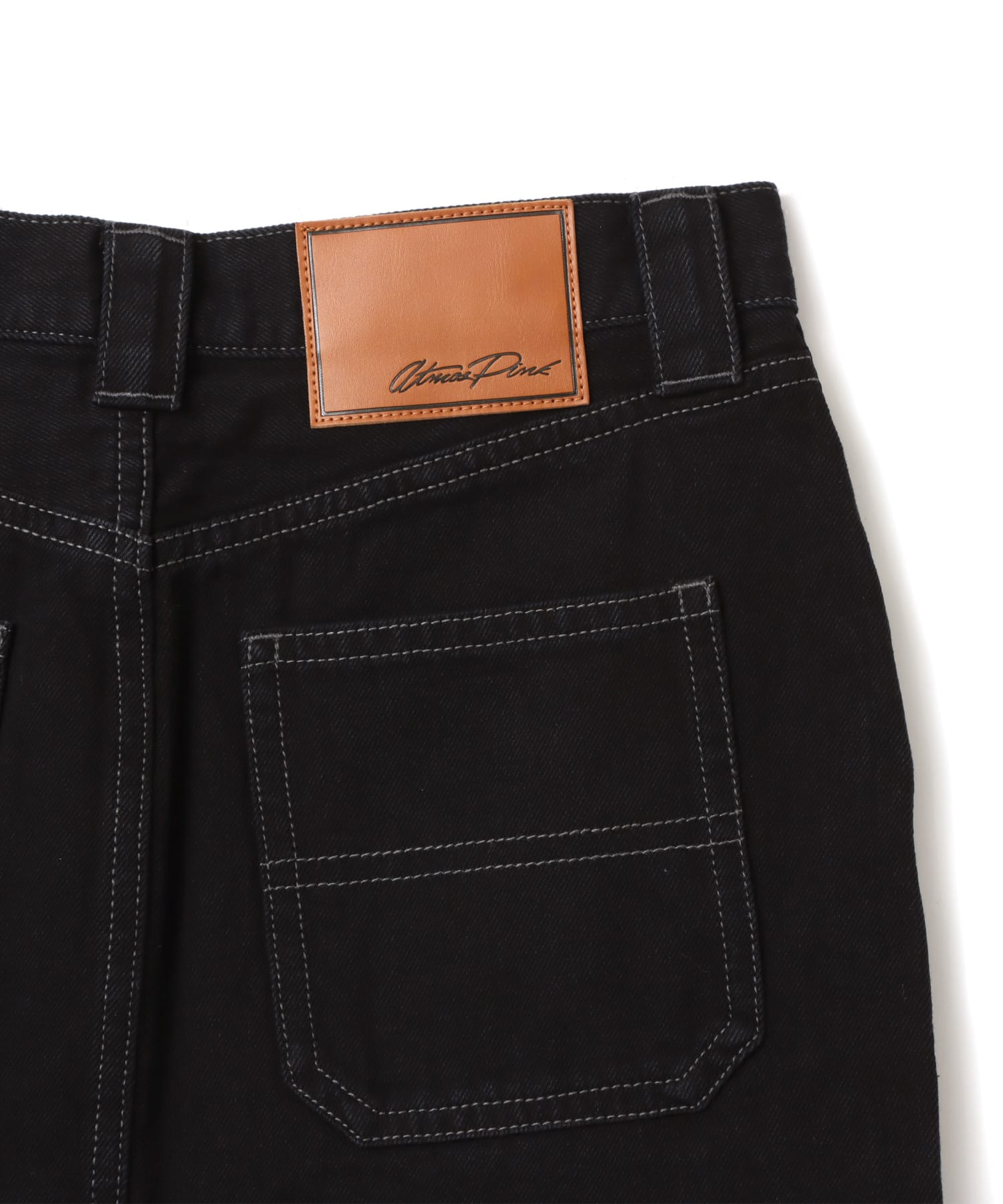 atmos pink Studs Denim Mini Skirt BLACKの画像