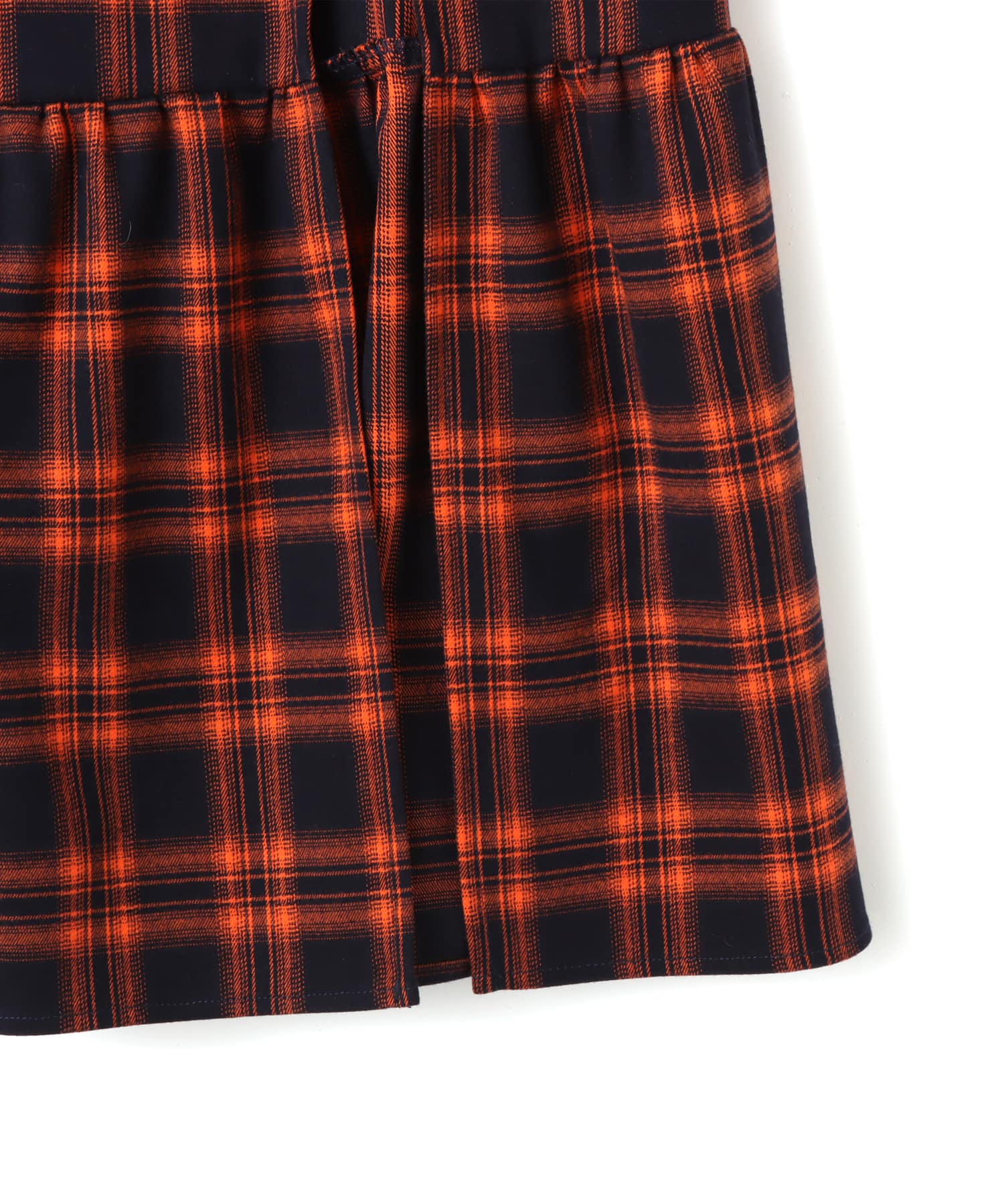 atmos pink Plaid Tiered Skirt ORANGEの画像