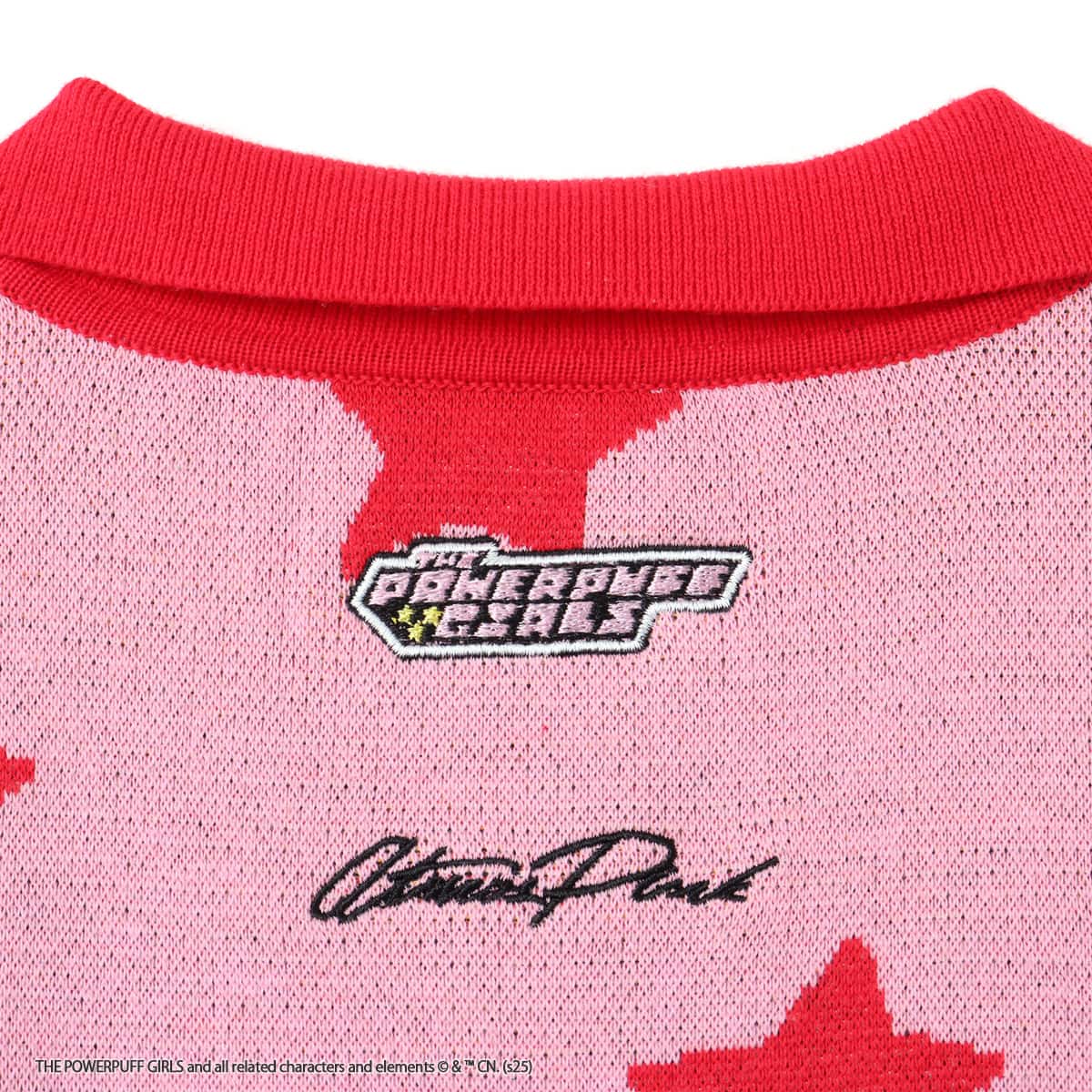 The Powerpuff Girls X atmos pink Jacquard Knit Polo Shirt