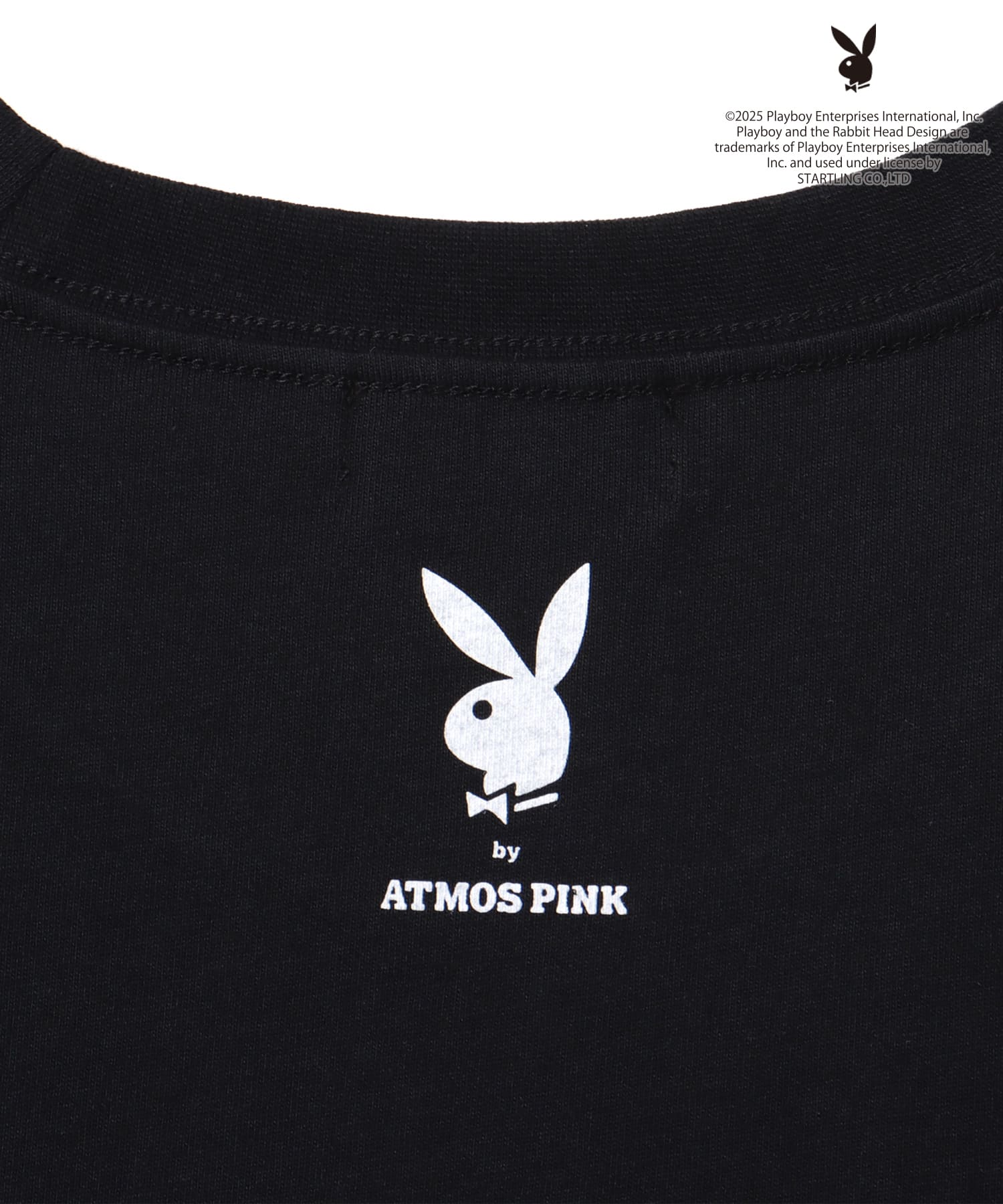PLAYBOY x atmos pink Big T-shirt BLACK X PINKの画像