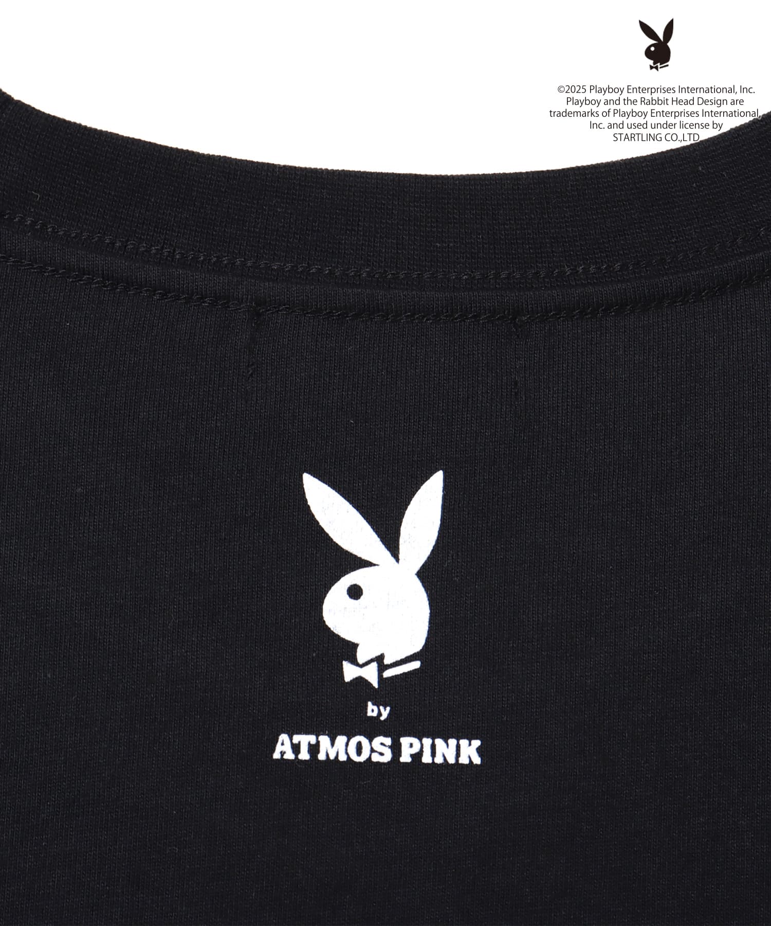 PLAYBOY x atmos pink Big T-shirt BLACK X WHITE（プレイボーイ