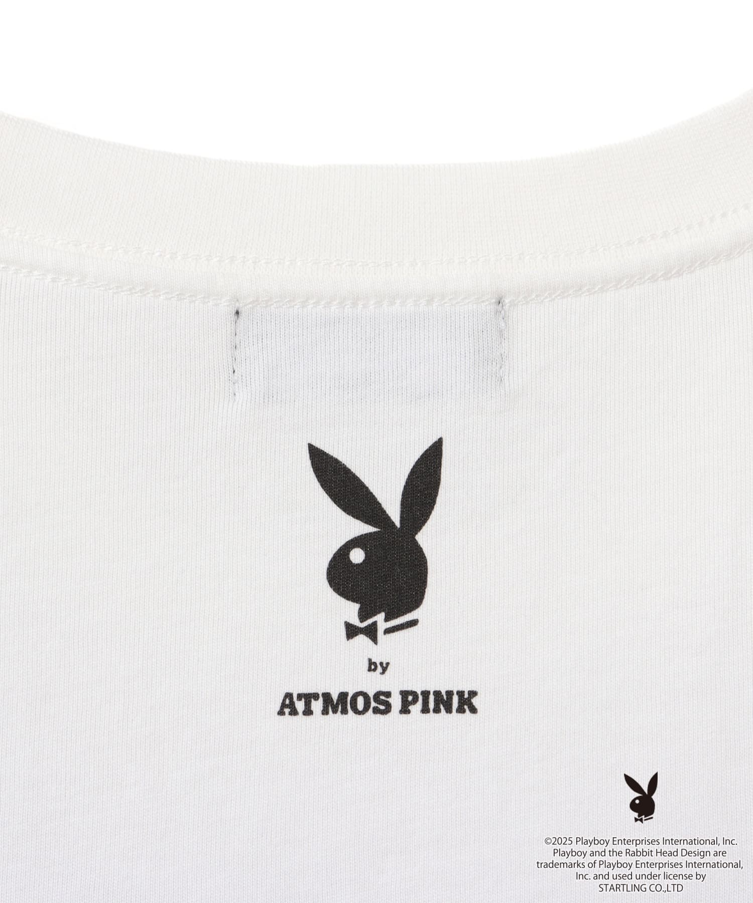 PLAYBOY x atmos pink Big T-shirt WHITE X PINKの画像