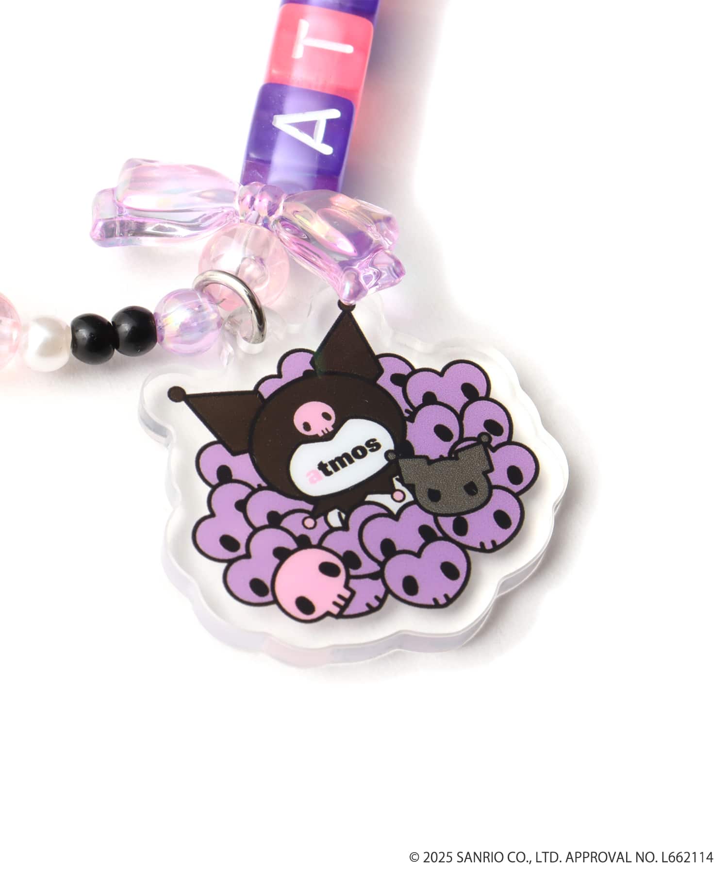 atmos pink x MY MELODY & KUROMI Charm PURPLEの画像