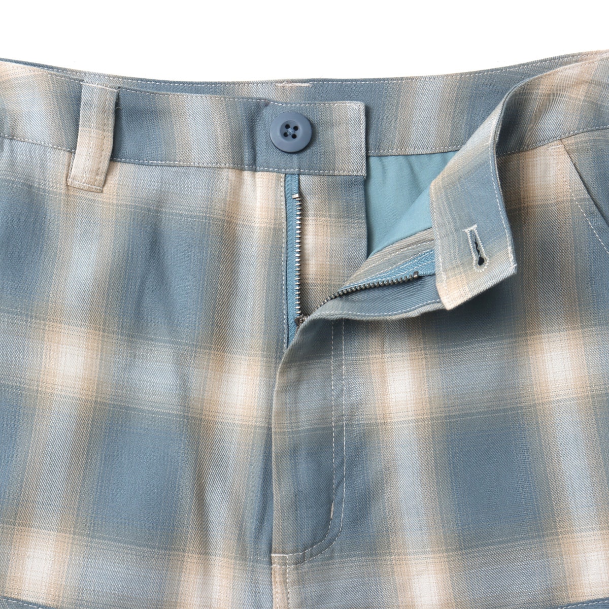atmos pink Ombre Check Double Knee Half Pants BLUEの画像