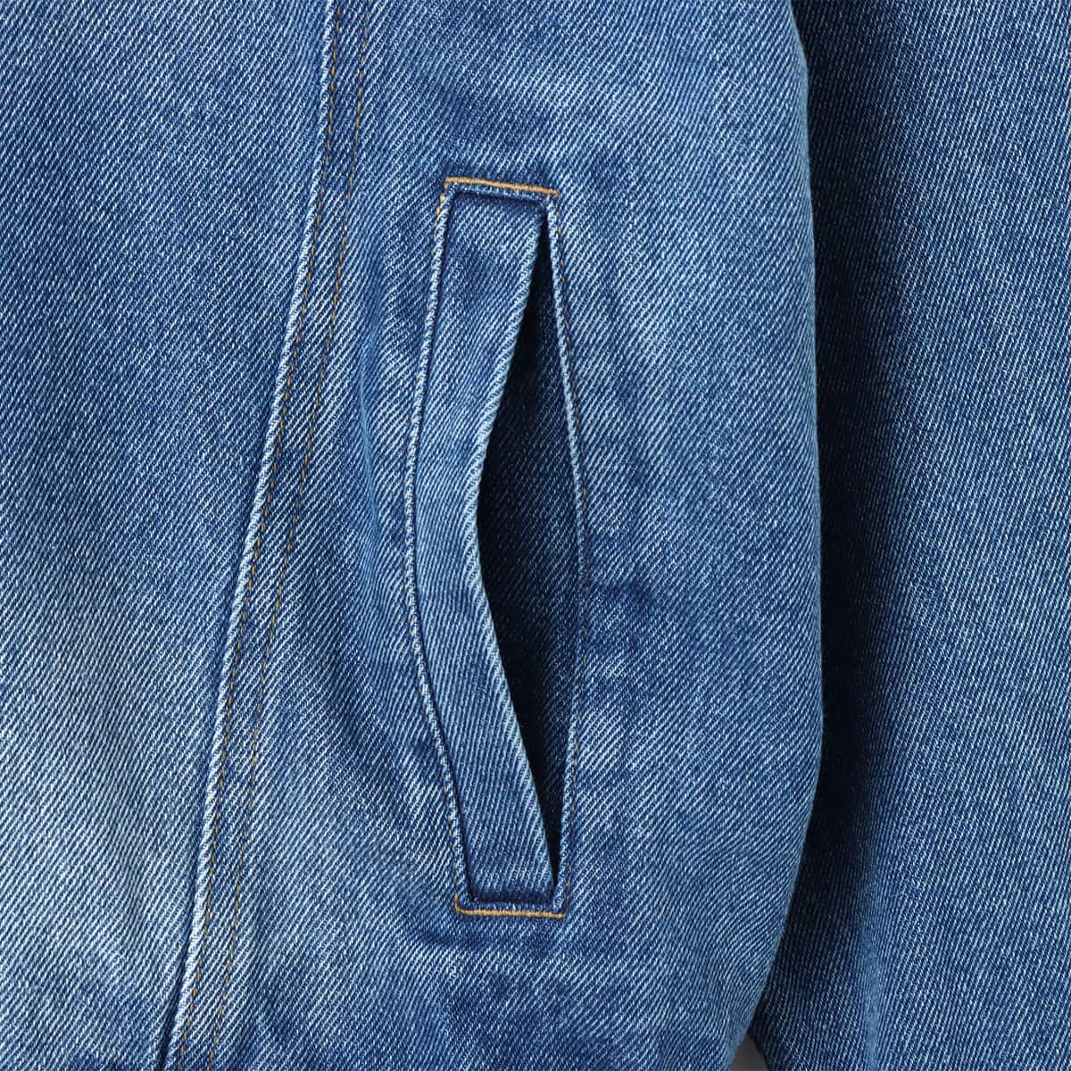 atmos pink Denim Hoodie BLUEの画像