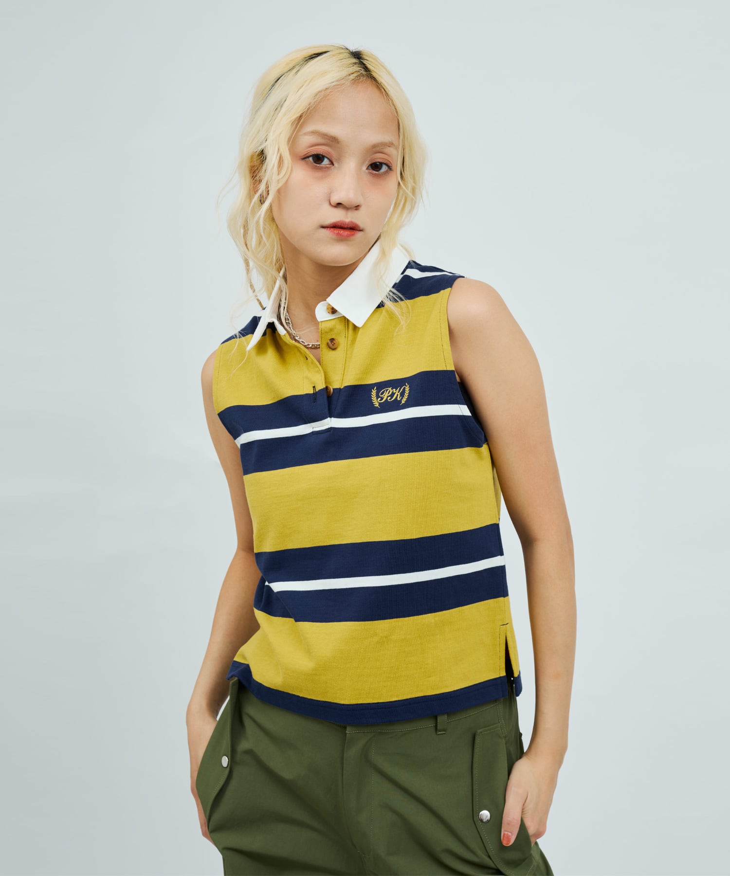 atmos pink No Sleeve Rugger Shirt YELLOWの画像