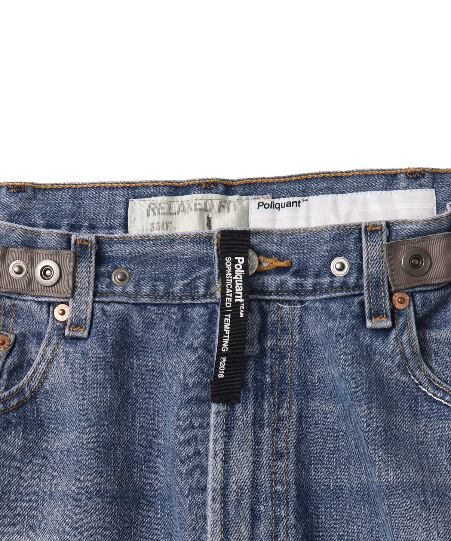Poliquant THE DEFORMED ADJUSTABLE THRIFTING DENIM 550 [FIGURE ARCHIVES] LIGHT BLUEの画像