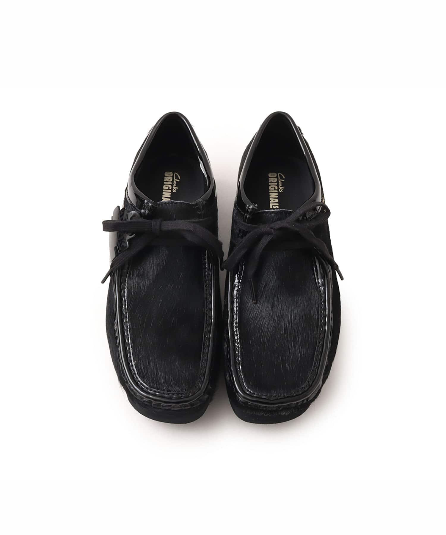 Clarks Wallabee Black Hair On BLACK EYE PATCH atmos BLACKの画像
