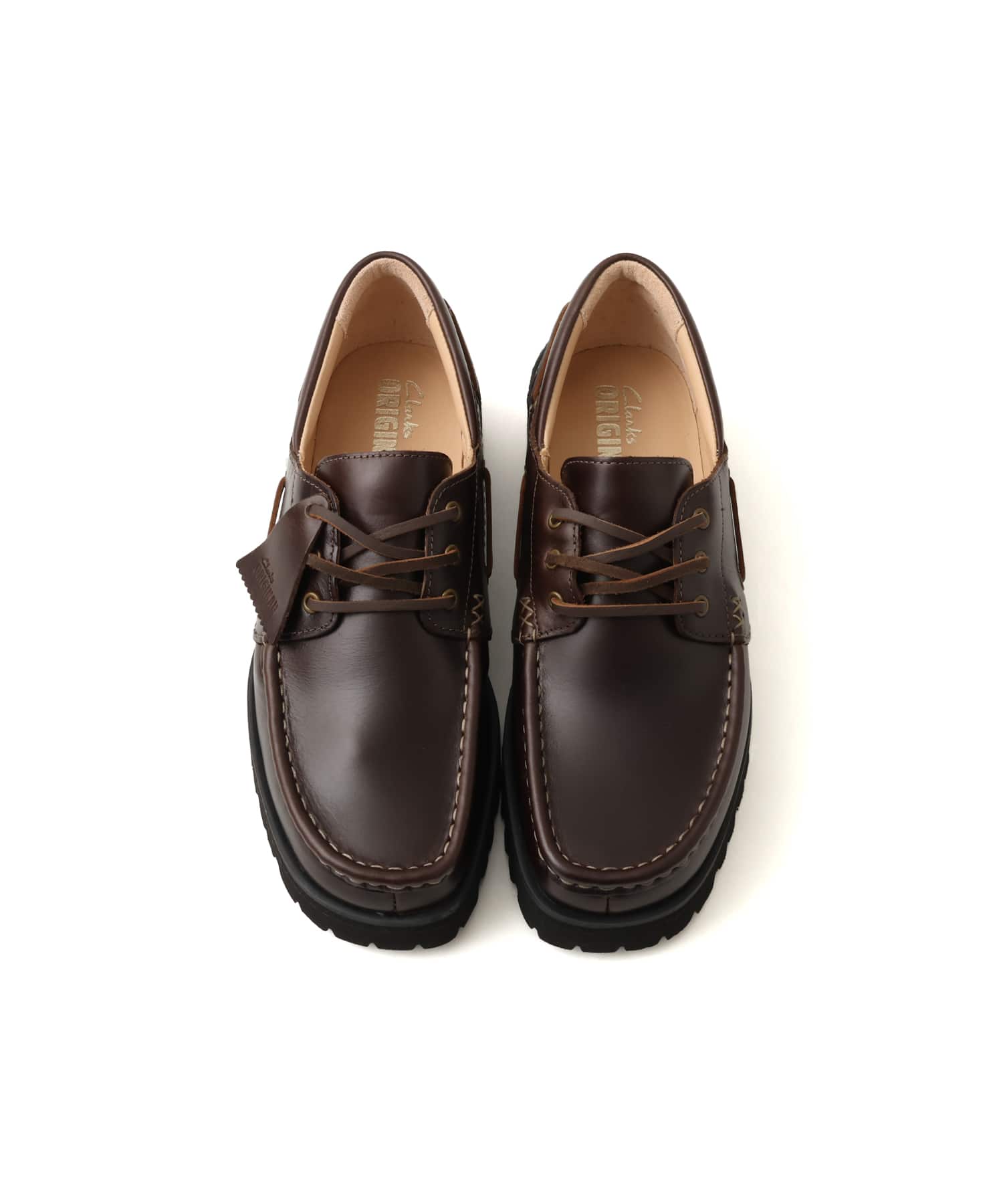 CLARKS Yukoner Boat Black/Brown Leaの画像