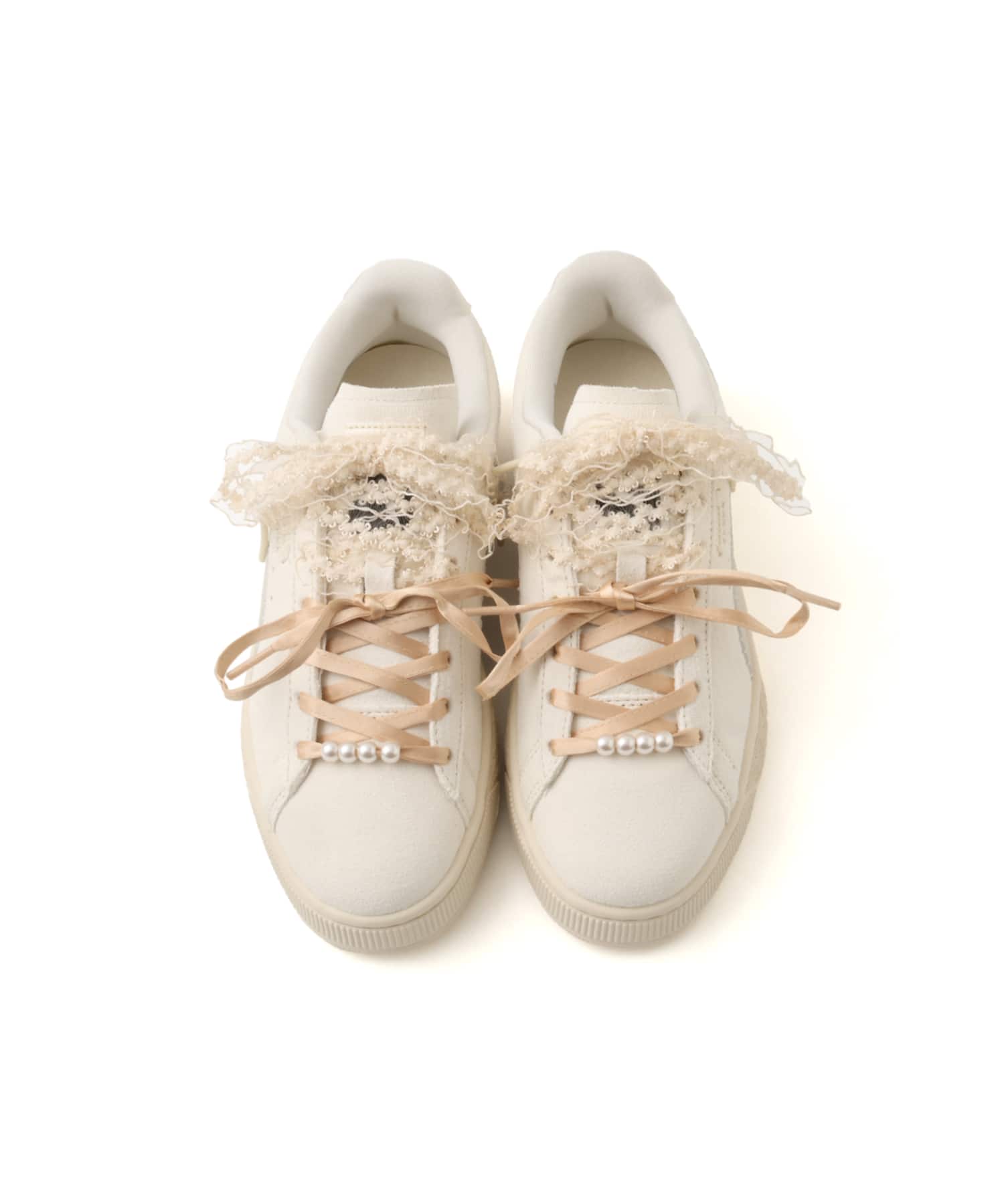 PUMA SUEDE BLOOM WNS FROSTED IVORY-SILVER FOGの画像