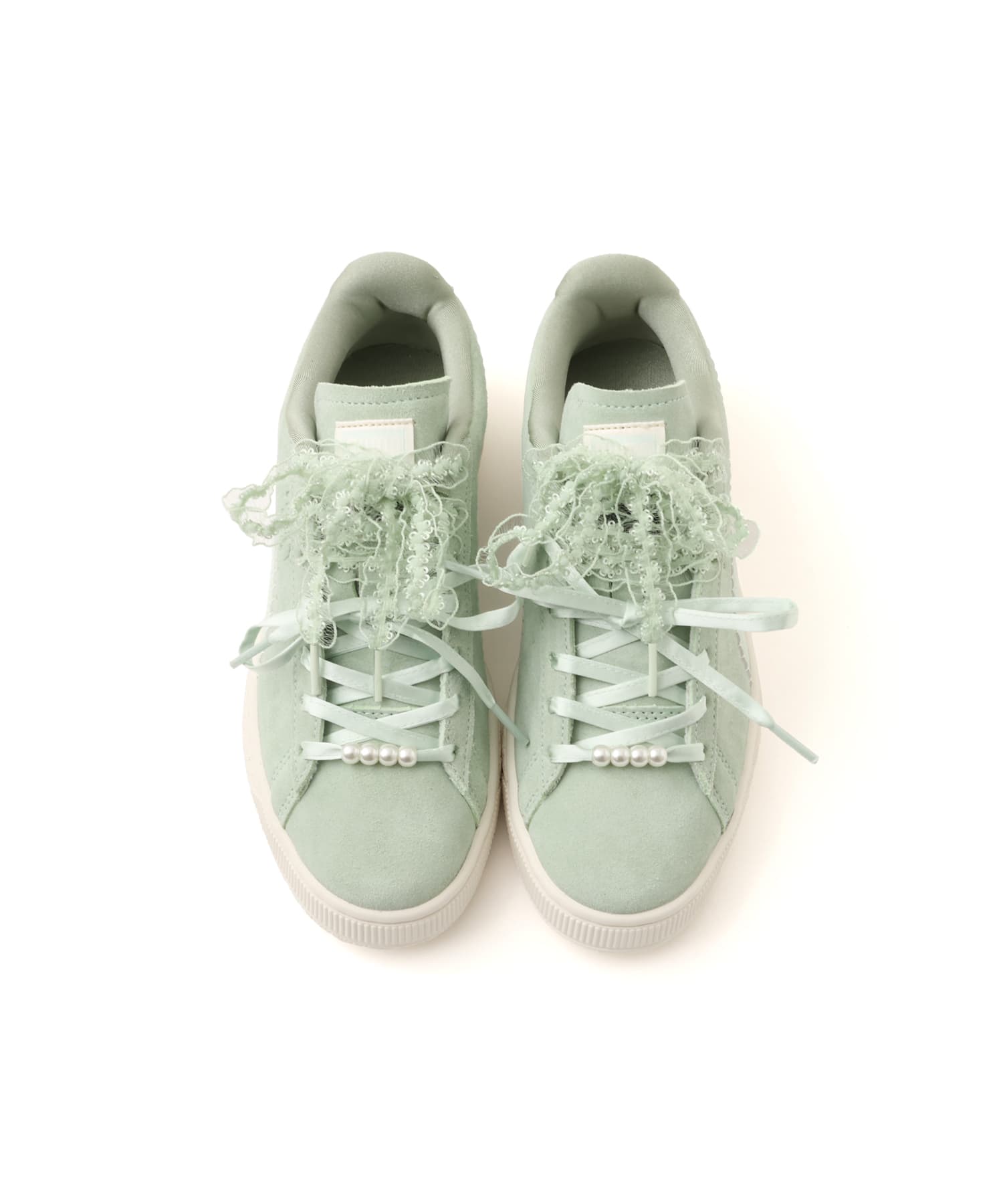 PUMA SUEDE BLOOM WNS SOFT GRASS-SAGE GLOWの画像