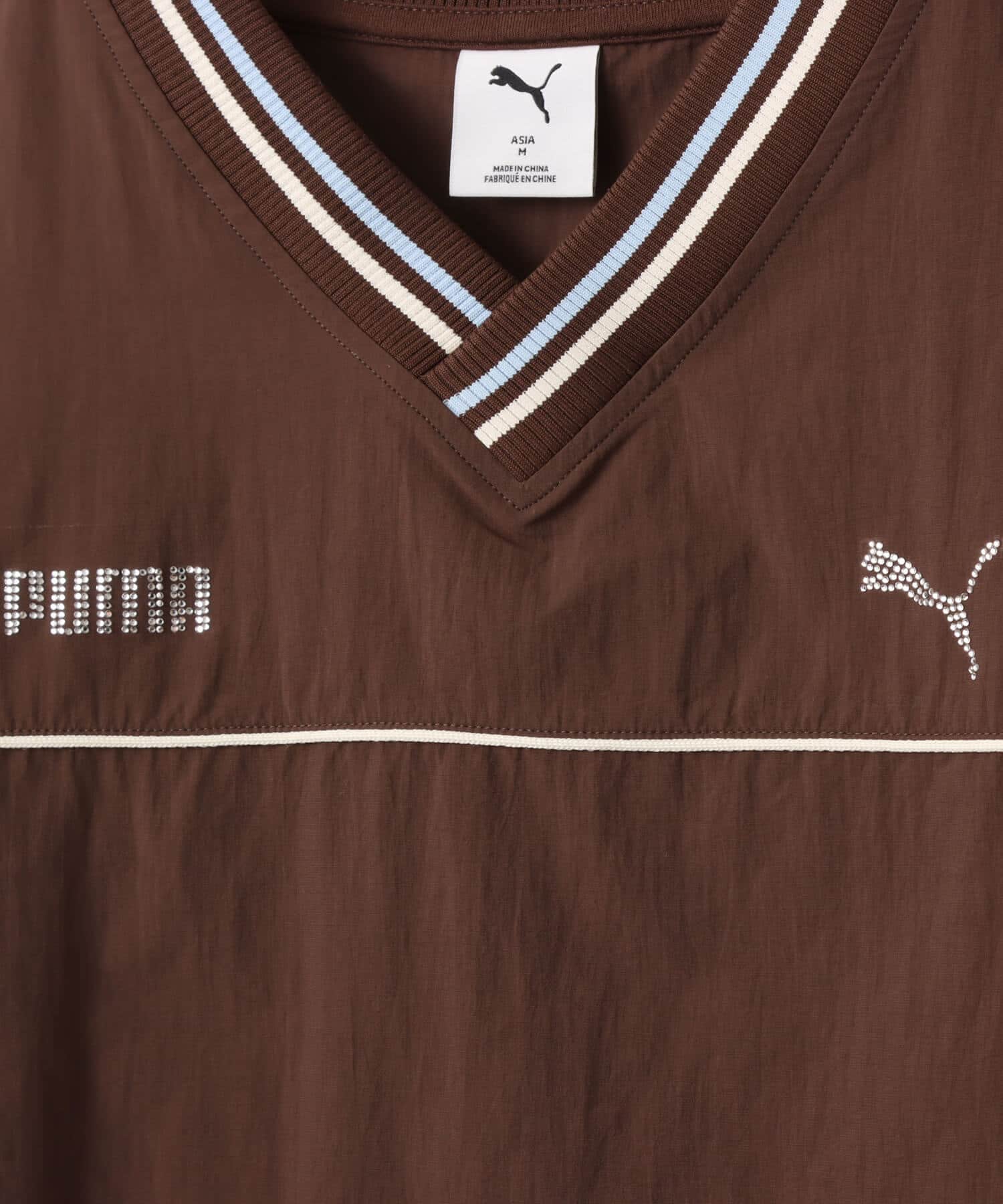 PUMA PUMA X ATMOS PINK WOVEN PULLOVER CHESTNUT BROWNの画像