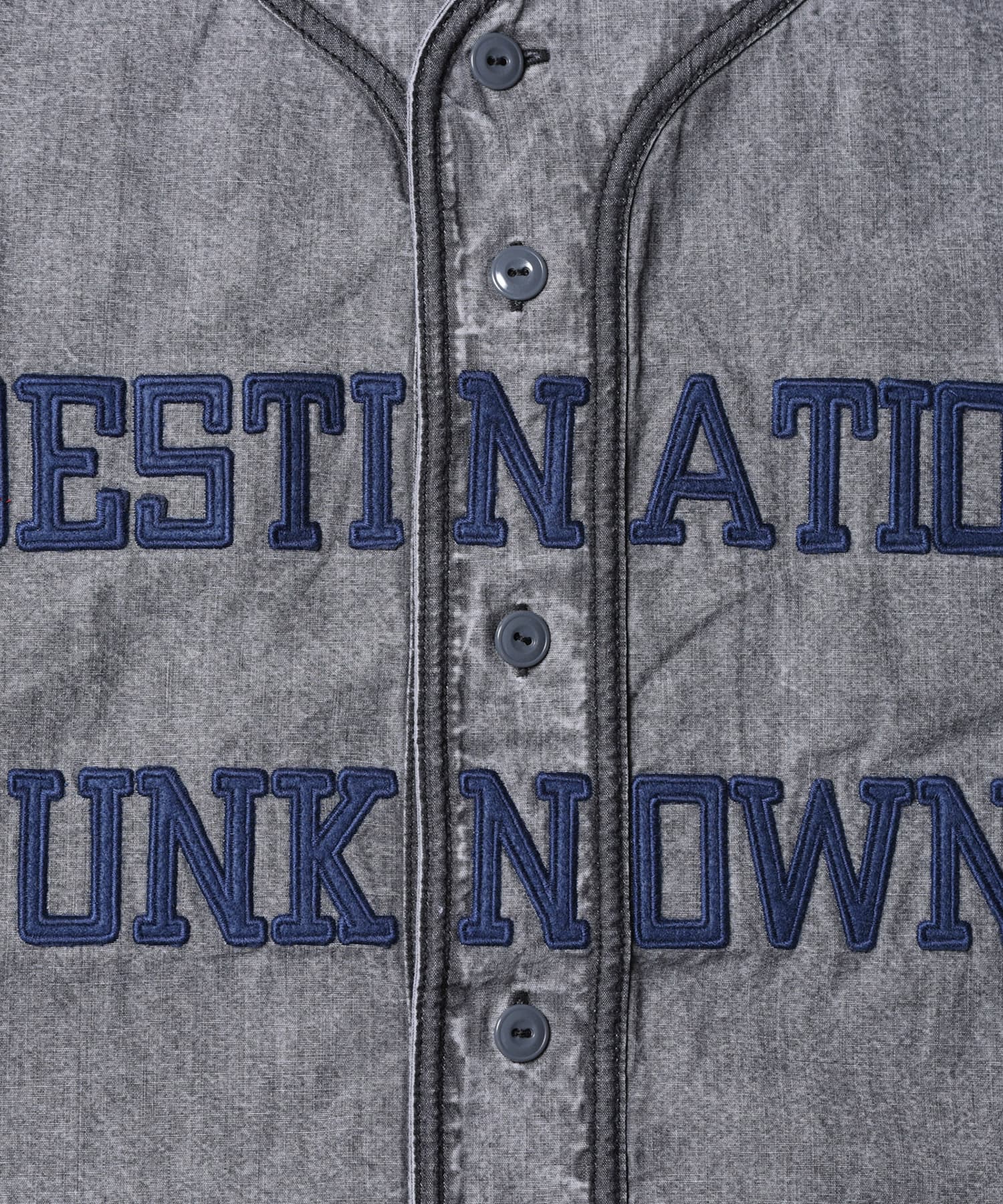 LIBERAIDERS CHAMBRAY BASEBALL SHIRT BLACKの画像