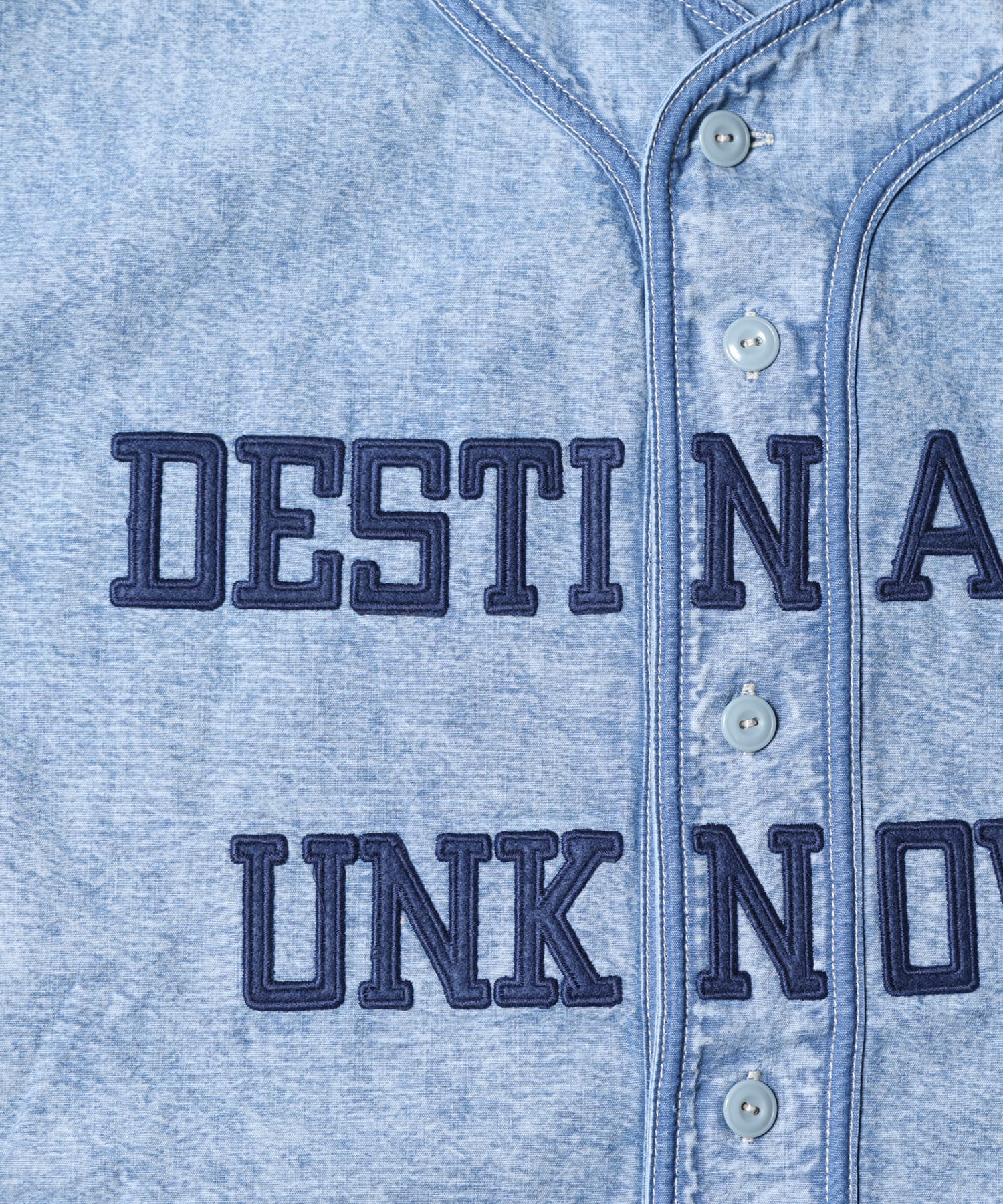 LIBERAIDERS CHAMBRAY BASEBALL SHIRT BLUEの画像