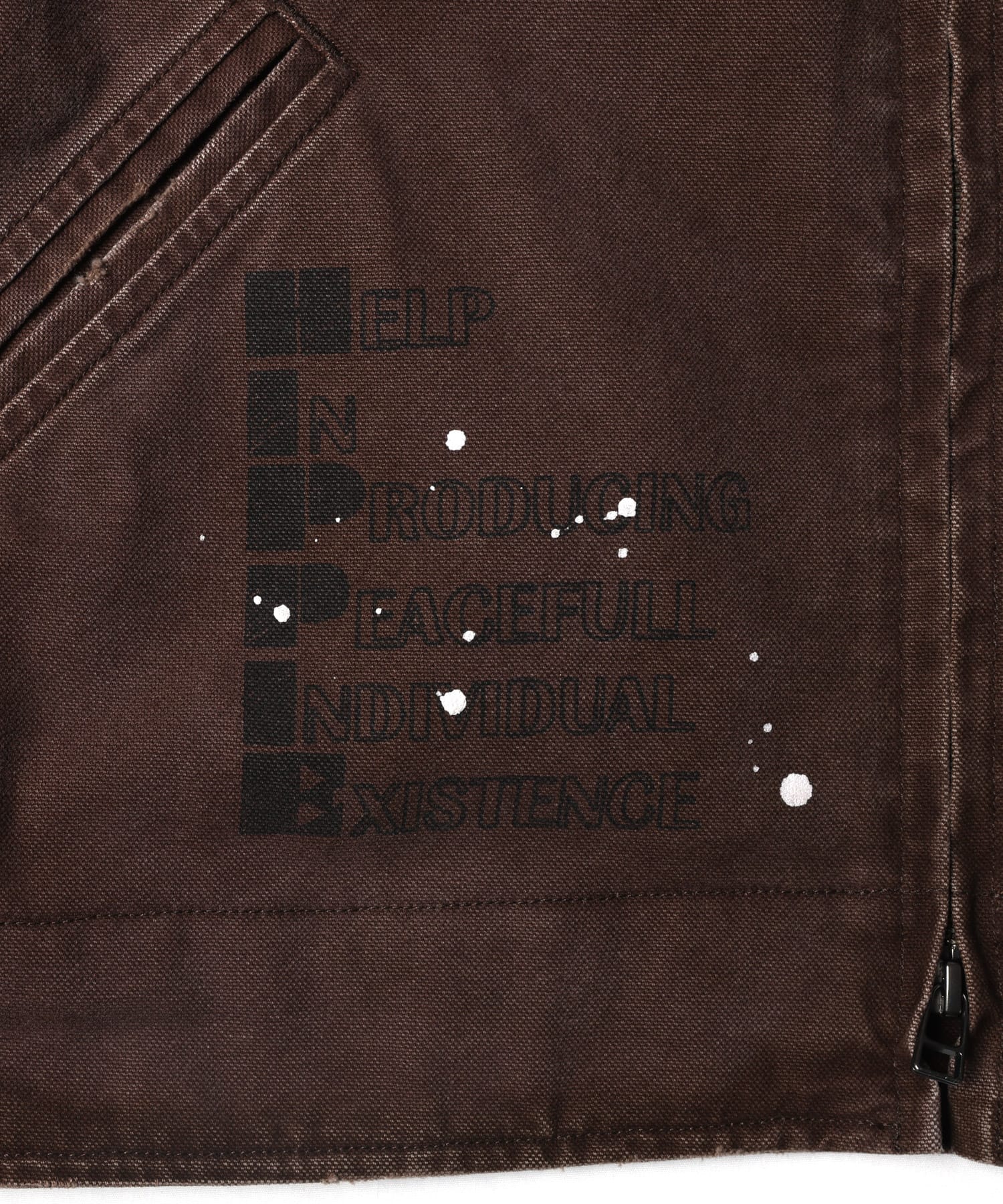LIBERAIDERS GARMENT DYED WORK JACKET BROWNの画像