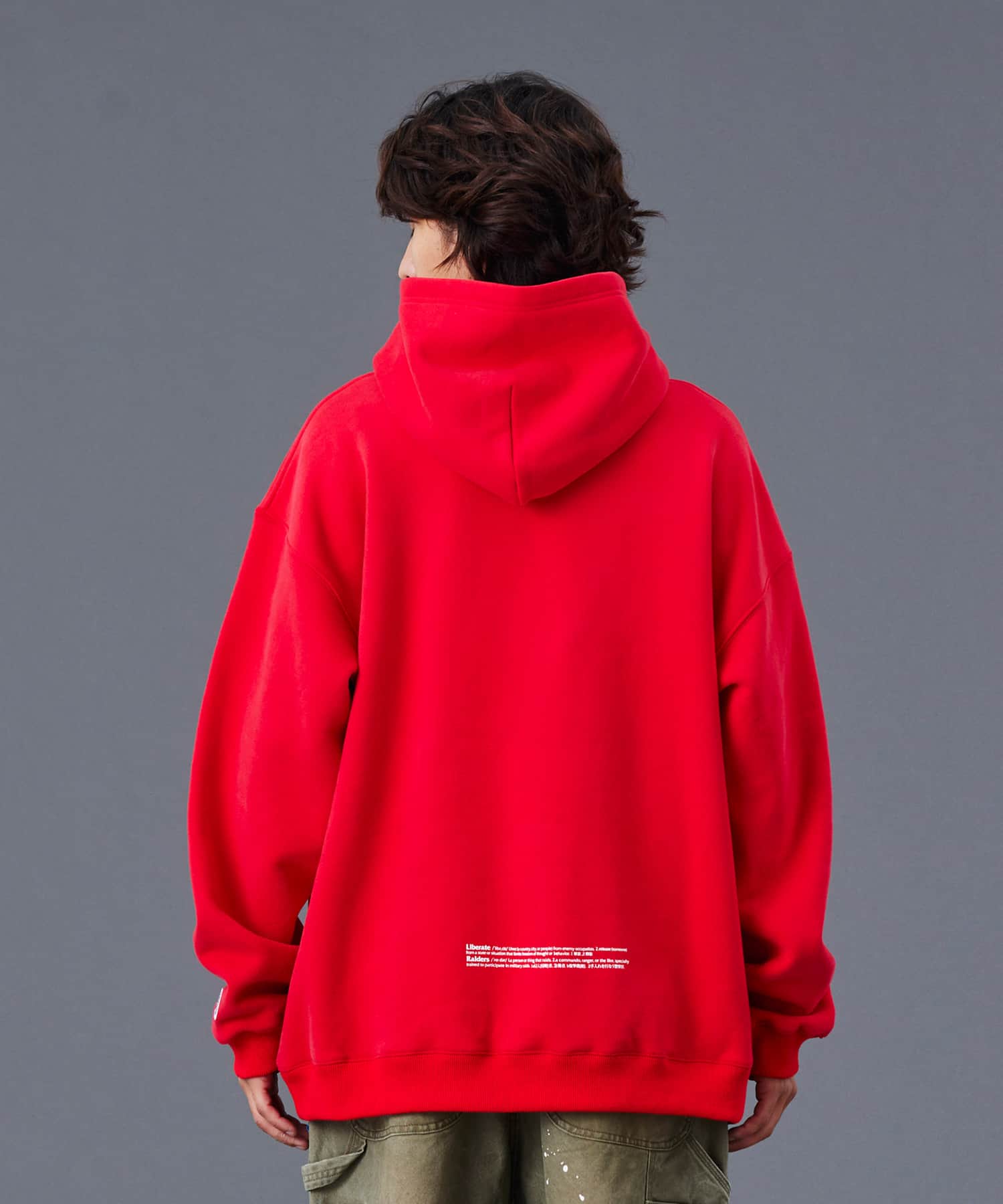 LIBERAIDERS LR EMBROIDERY HOODIE REDの画像