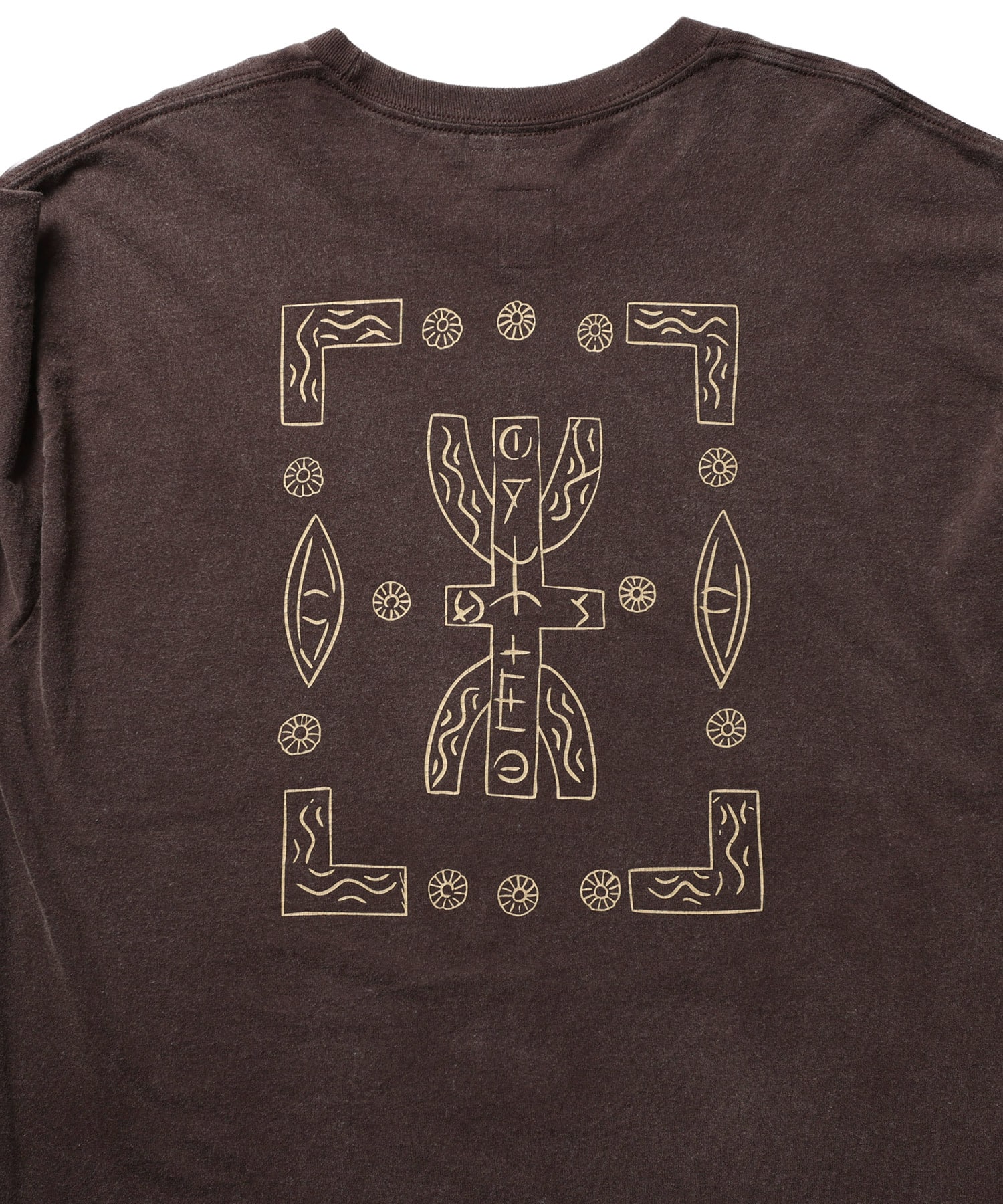 LIBERAIDERS TIFINAGH LOGO L/S TEE BROWNの画像