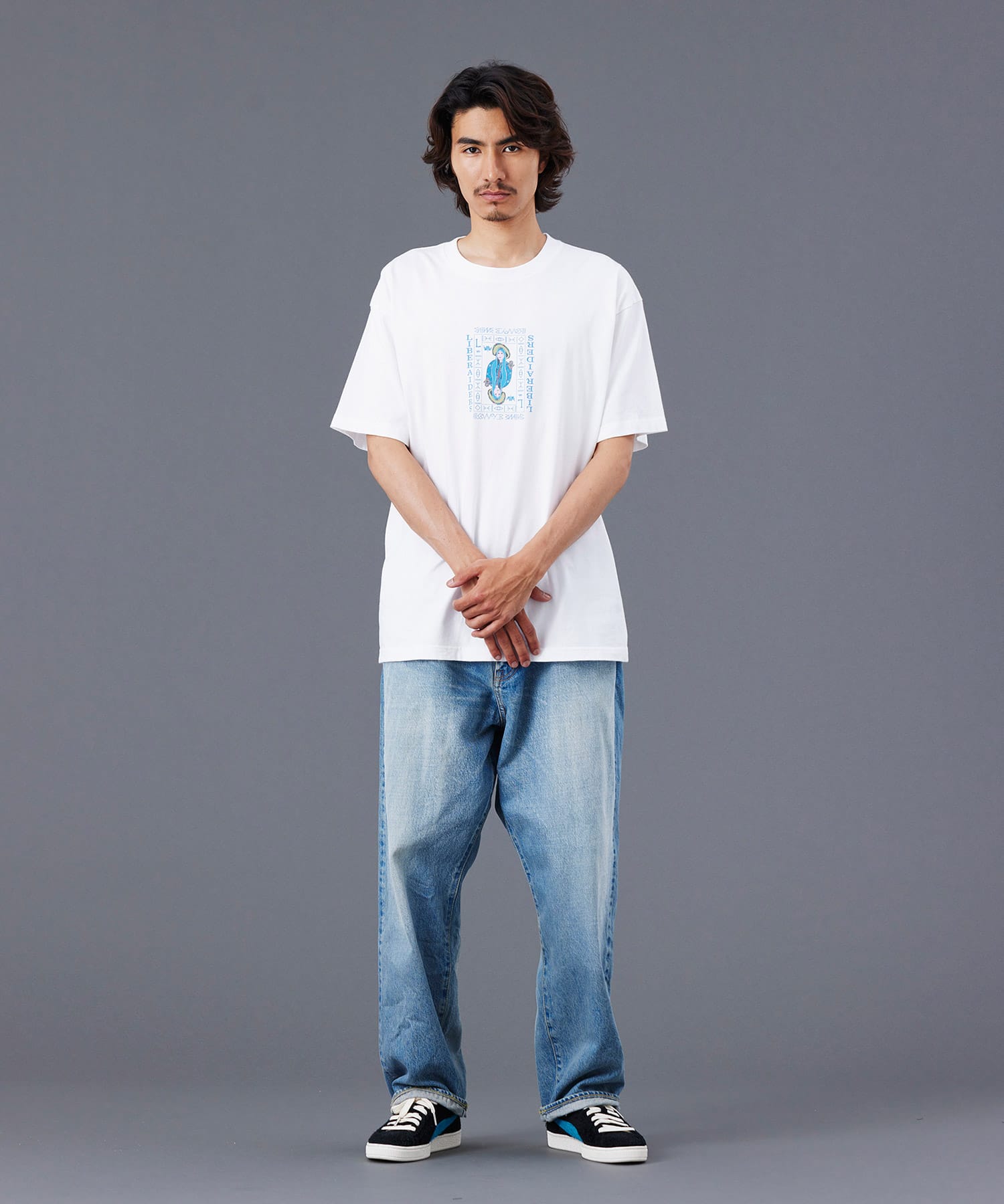 LIBERAIDERS QUEEN LOGO TEE WHITEの画像