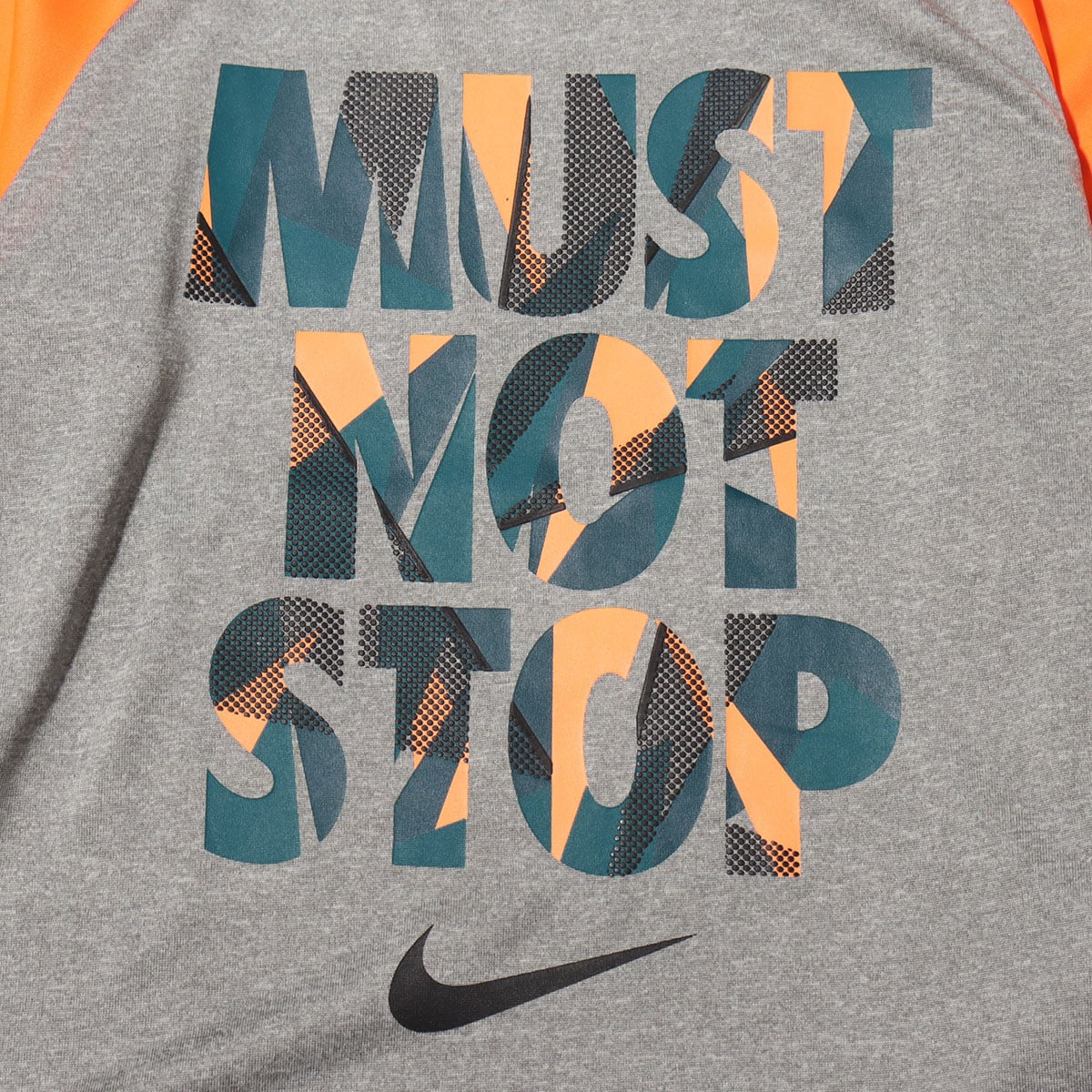 NIKE MUST NONSTOP DRI-FIT RAGRAN L/S TEE DK GREY HEATHERの画像