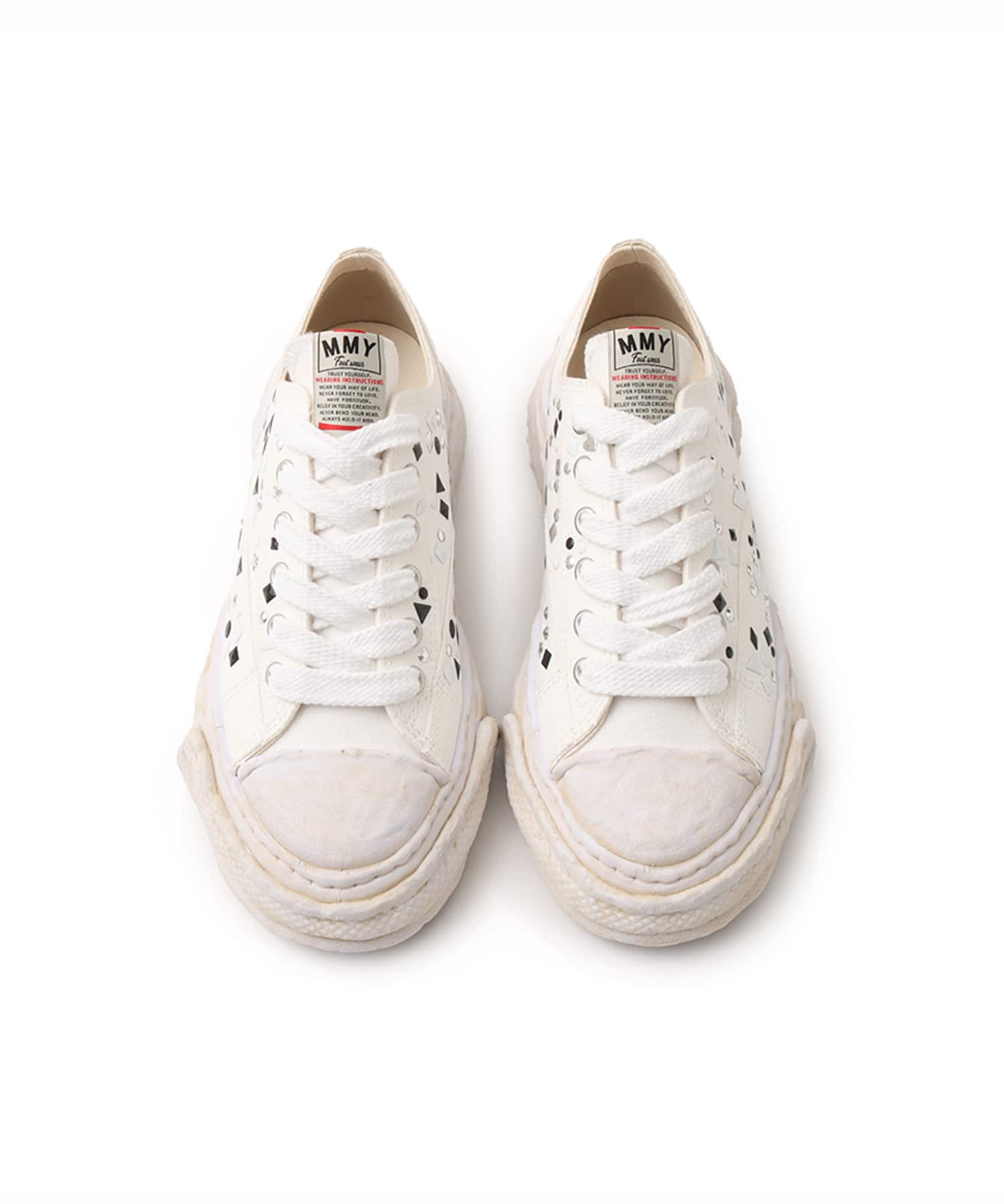 MAISON MIHARA YASUHIRO PTSN23 embellished canvas Low-TOP WHITEの画像