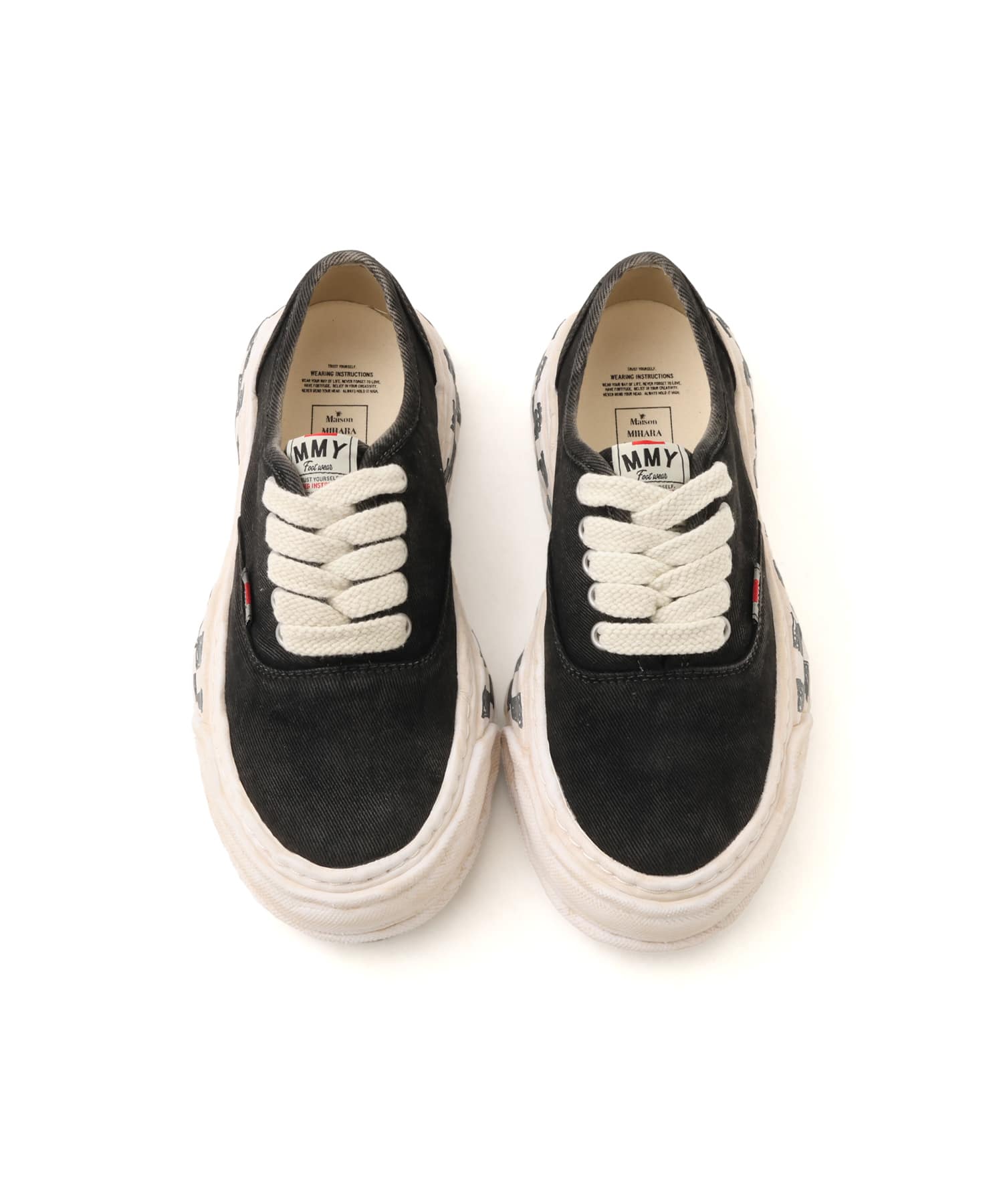 MAISON MIHARA YASUHIRO BAKER26 GRAFFITI SOLE LOW-TOP SNEAKERS ブラックの画像
