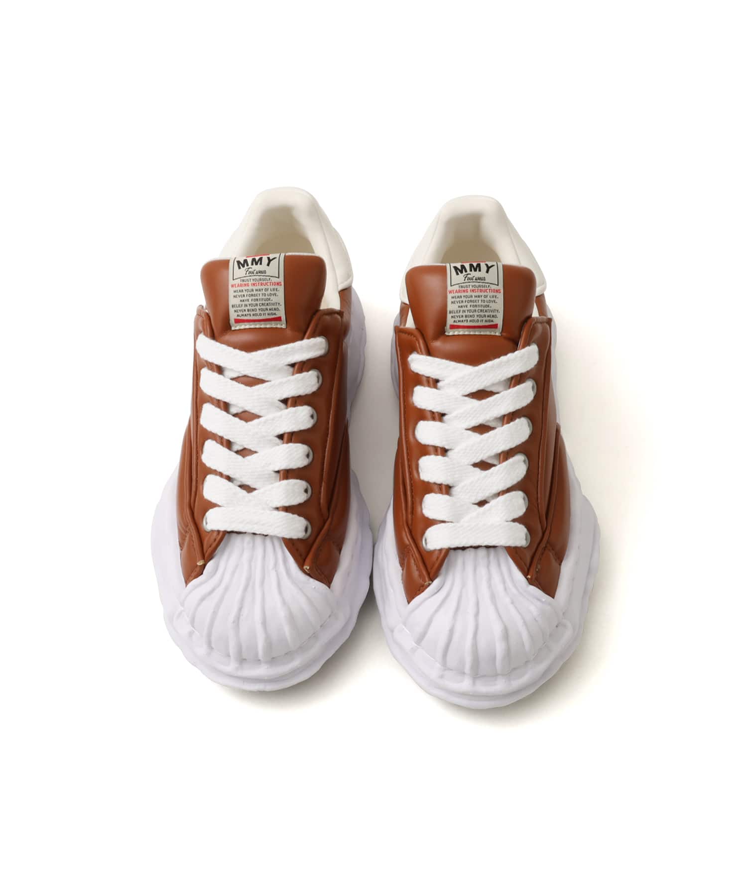 MAISON MIHARA YASUHIRO BLAKEY PUFFER LOW-TOP SNEAKERS ブラウンの画像