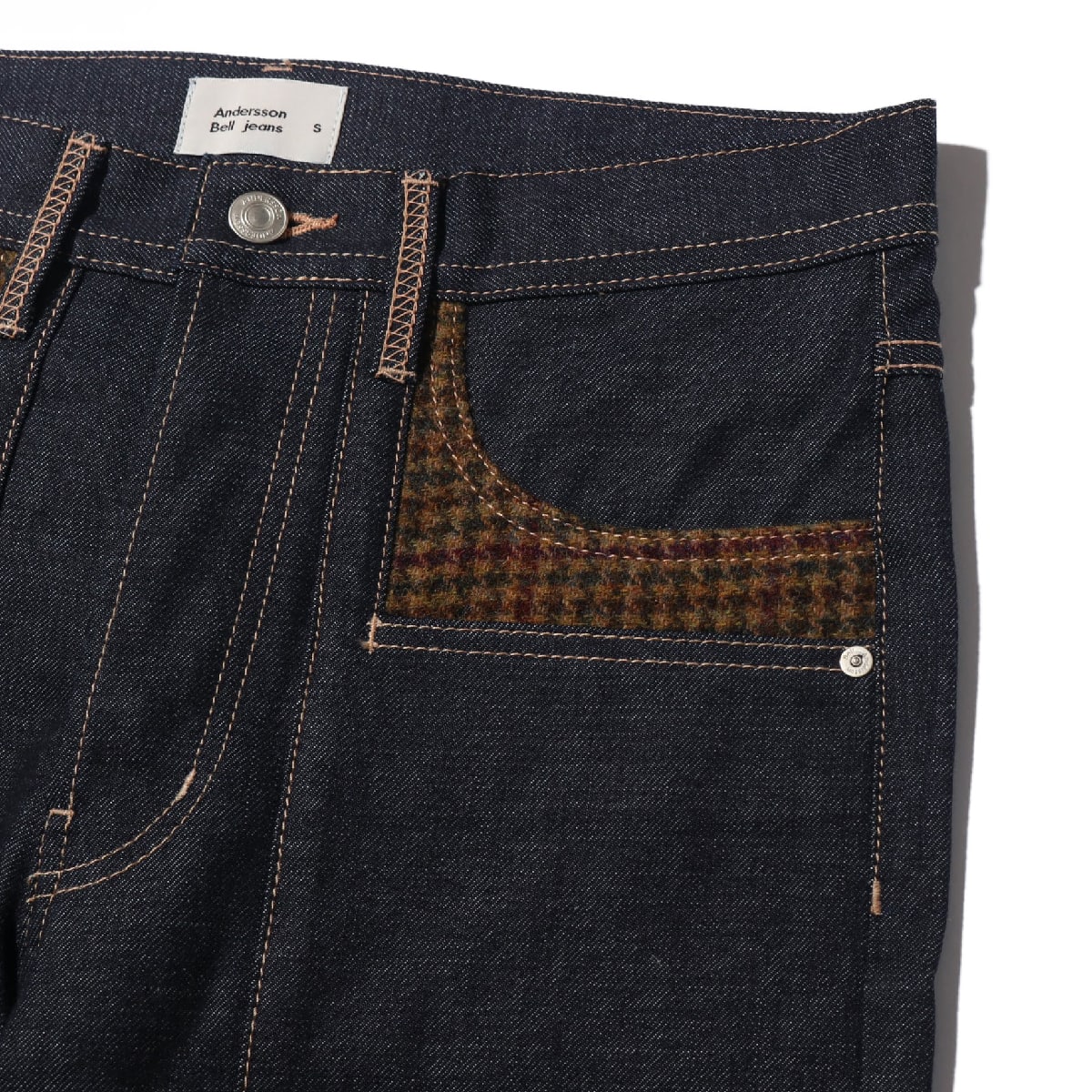Andersson Bell ANDERSSON MOON WOOL PATCH RIGID JEANS INDIGO 19FA-Iの画像