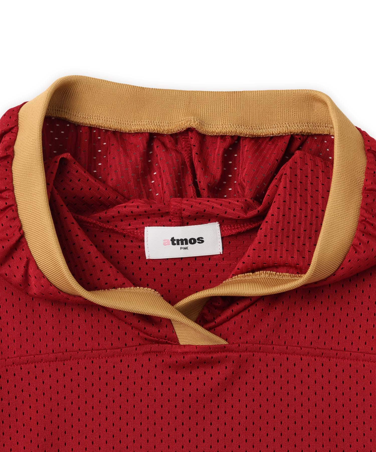 atmos pink Mesh LS Hoodie Tops BURGUNDYの画像