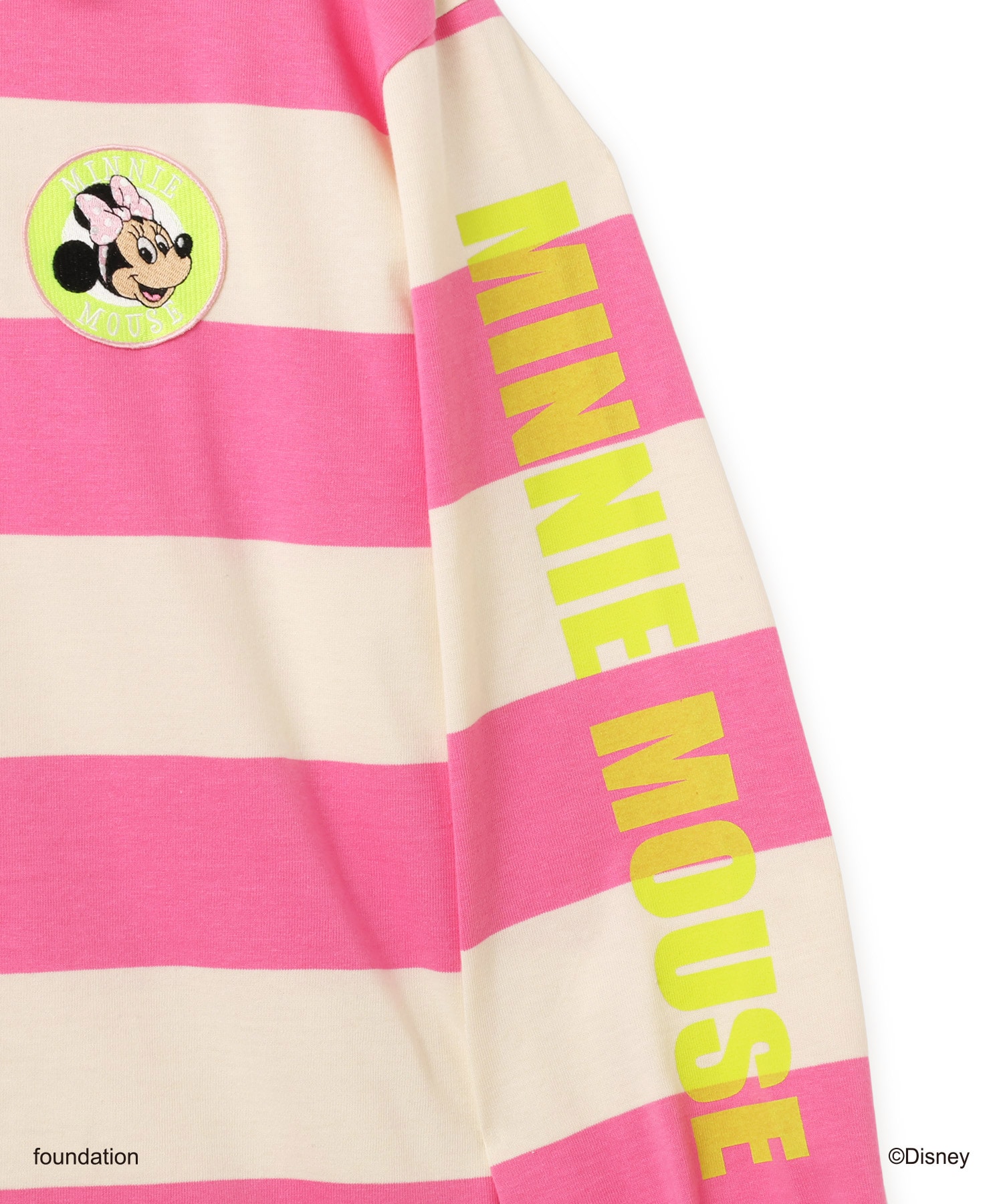 MICKEY & MINNIE / atmos pink Rugger Polo Long Sleeves T-shirt PINKの画像