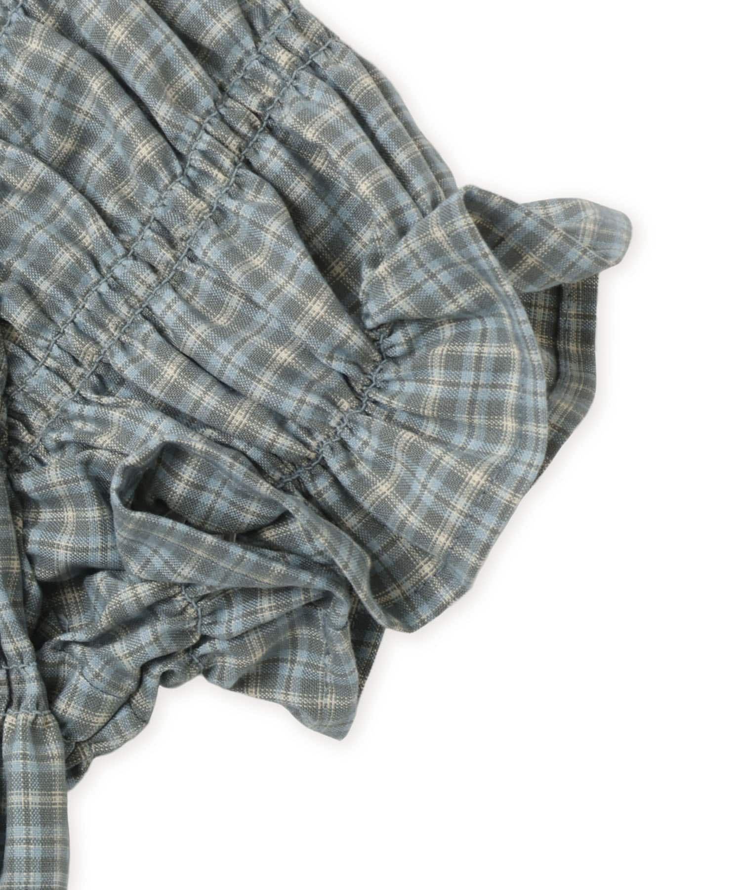 atmos pink Plaid Shirring Shirt MINTの画像