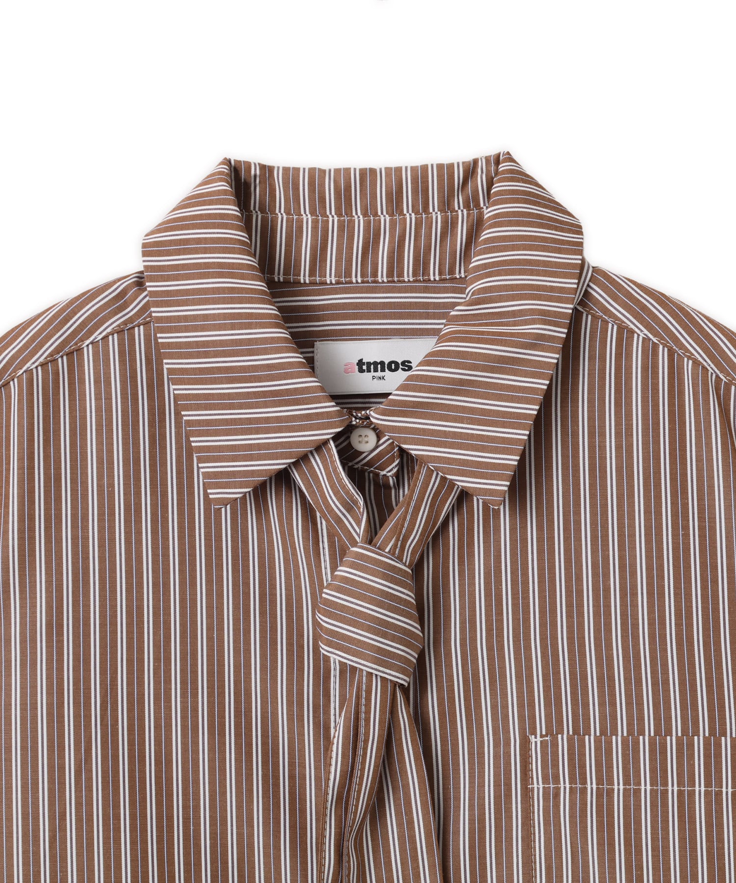 atmos pink Neck-Tie Stripe Shirt BROWNの画像